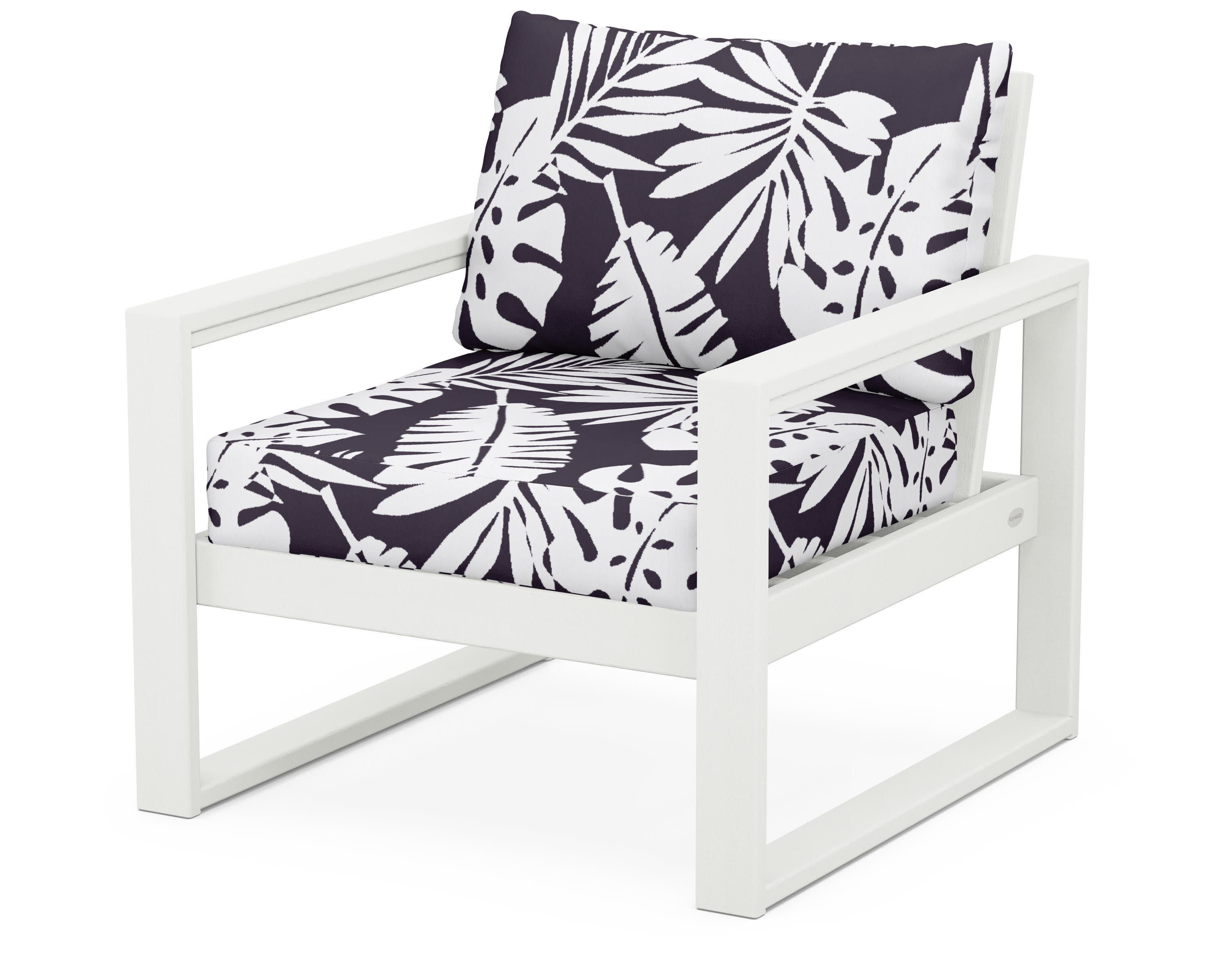 EDGE Club Chair in Vintage White / Leaf Navy