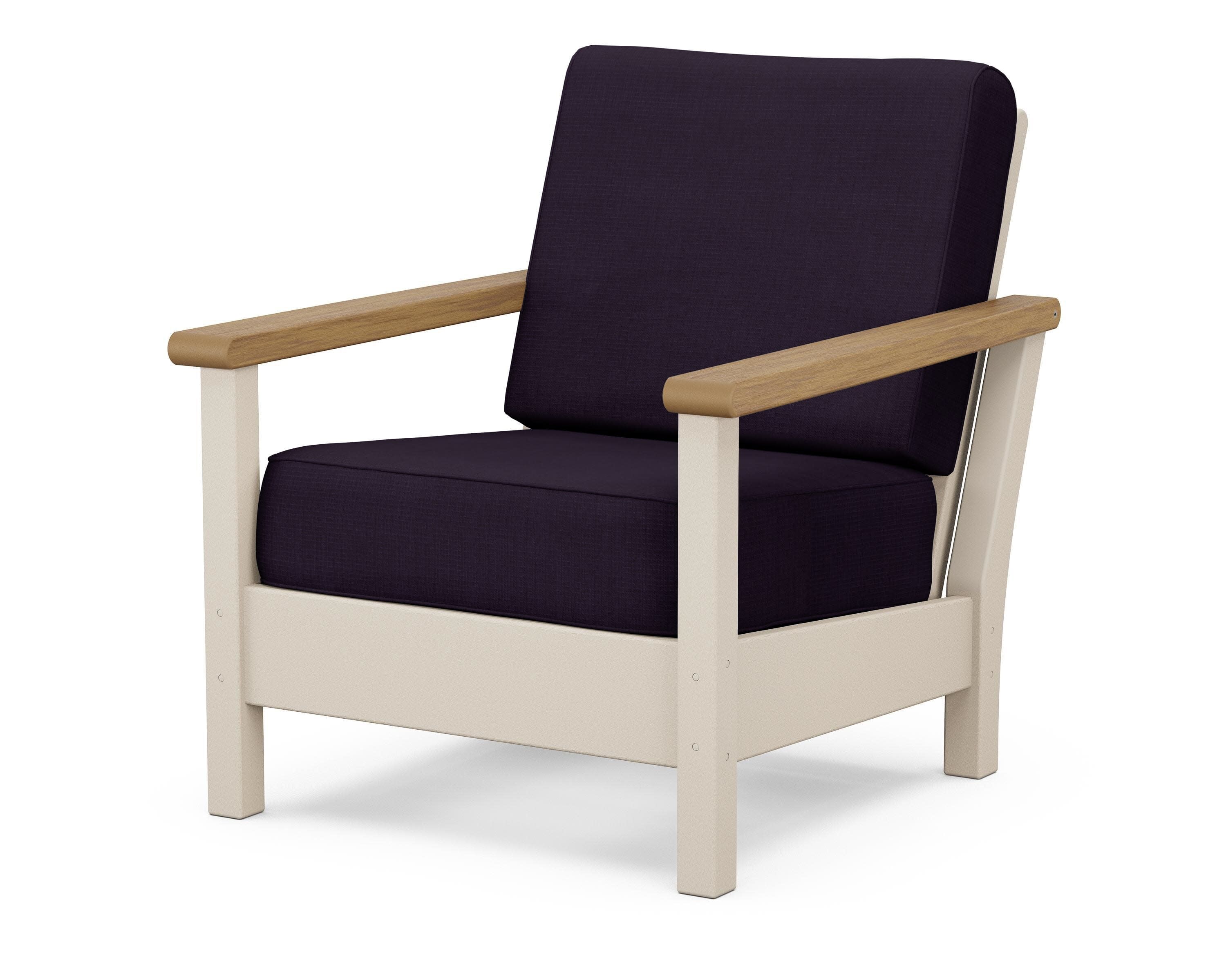 Harbour Deep Seating Chair in Sand / Natural / Navy Linen