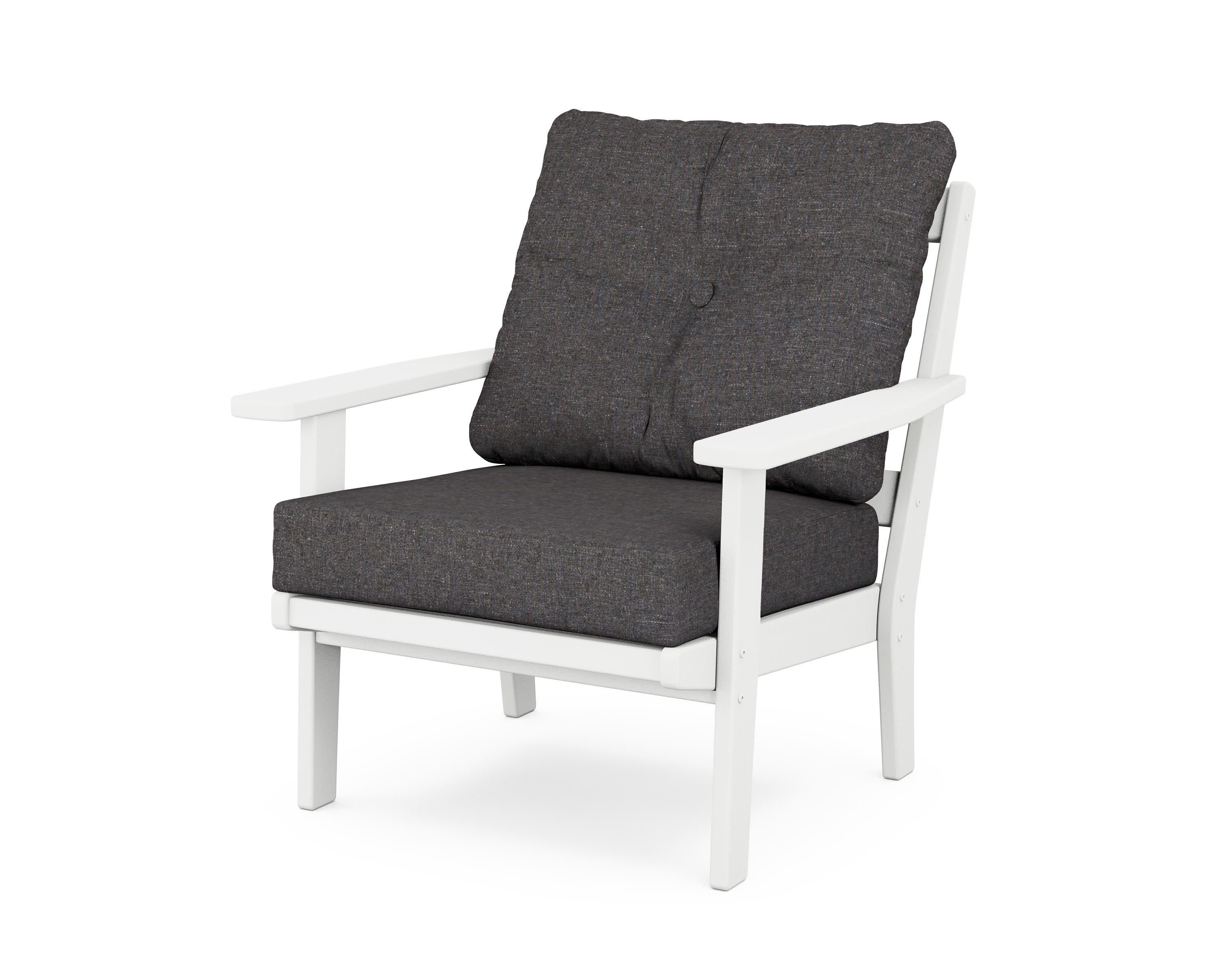 Oxford Deep Seating Chair in White / Ash Charcoal