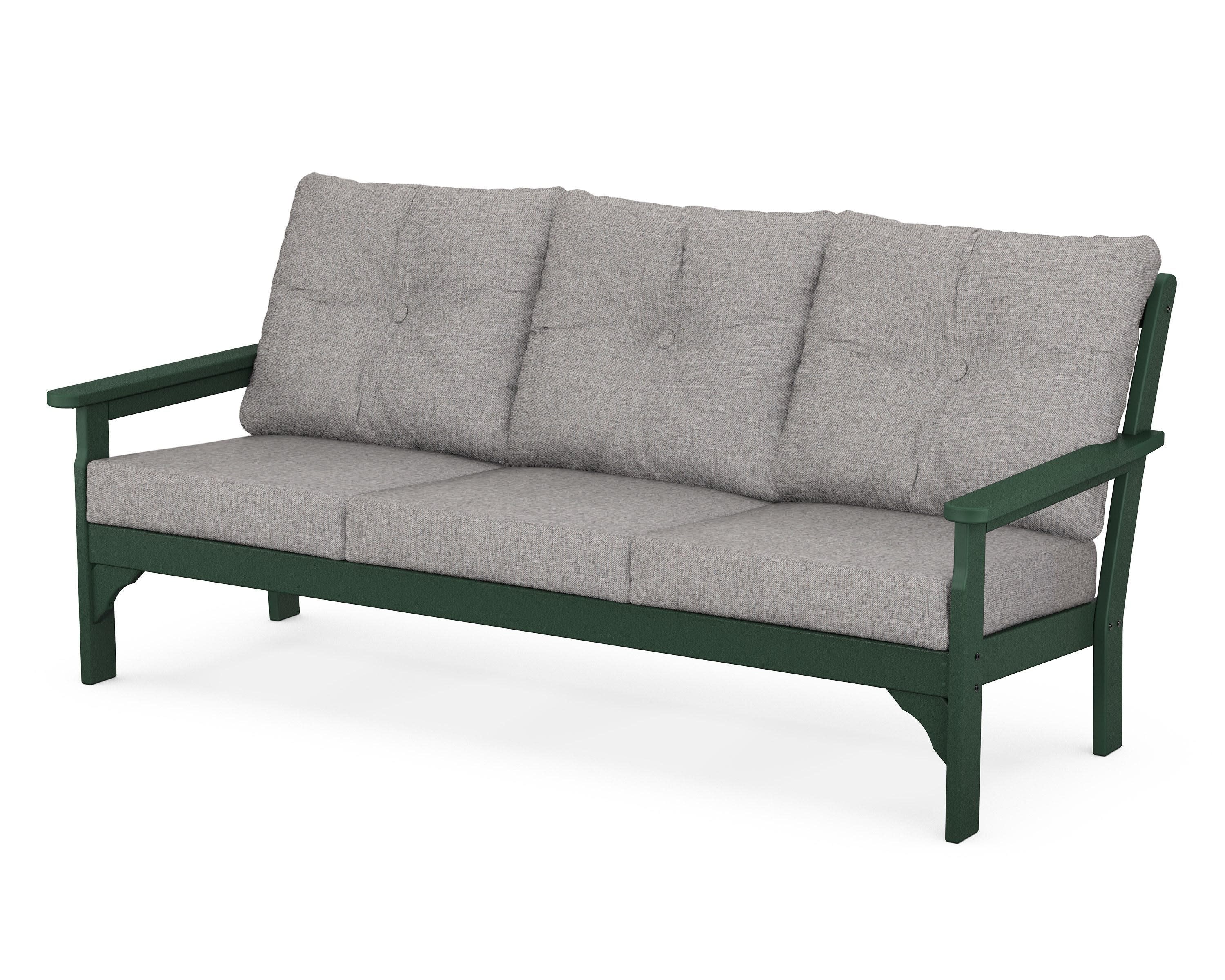Vineyard Deep Seating Sofa in Green / Grey Mist