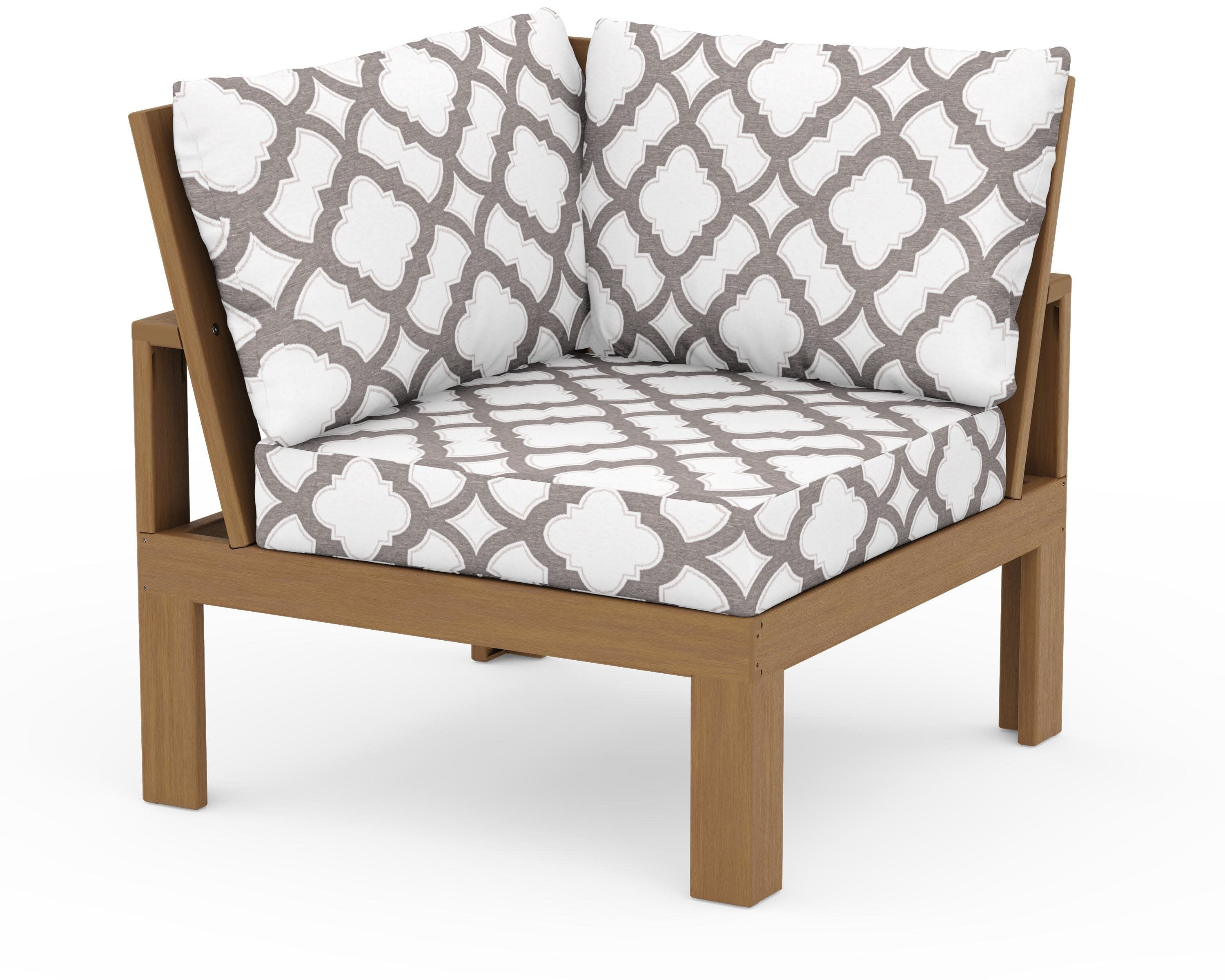 Modular Corner Chair in Natural / Trellis Grey Mist