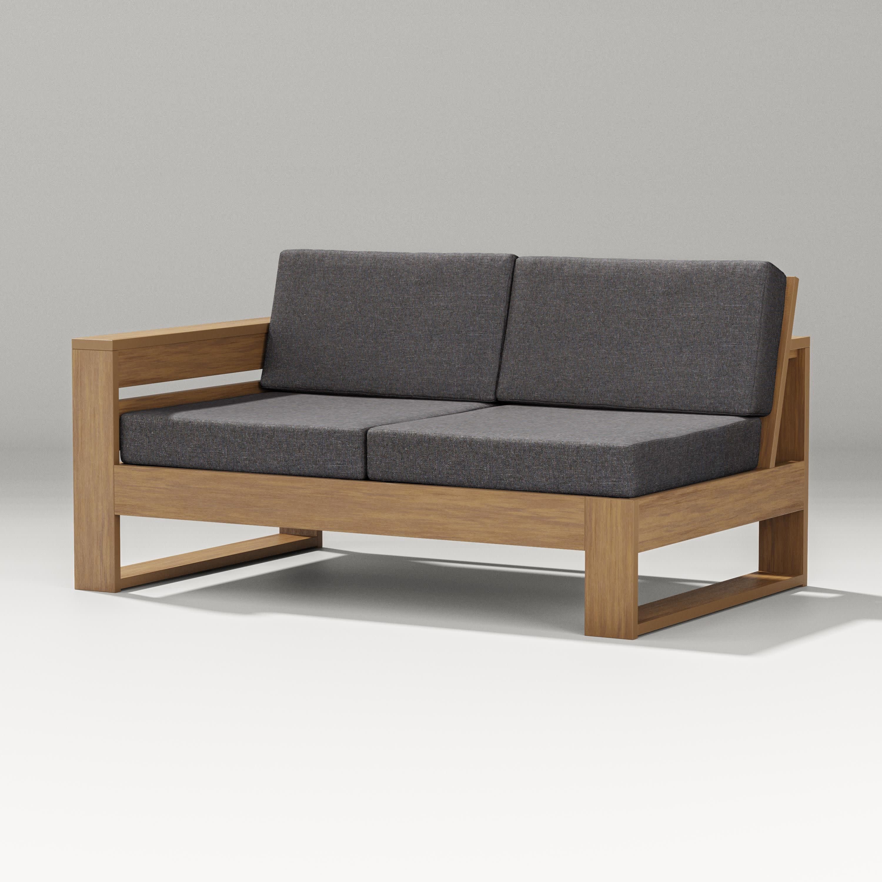 Latitude Modular Left Arm Loveseat in Natural / Ash Charcoal