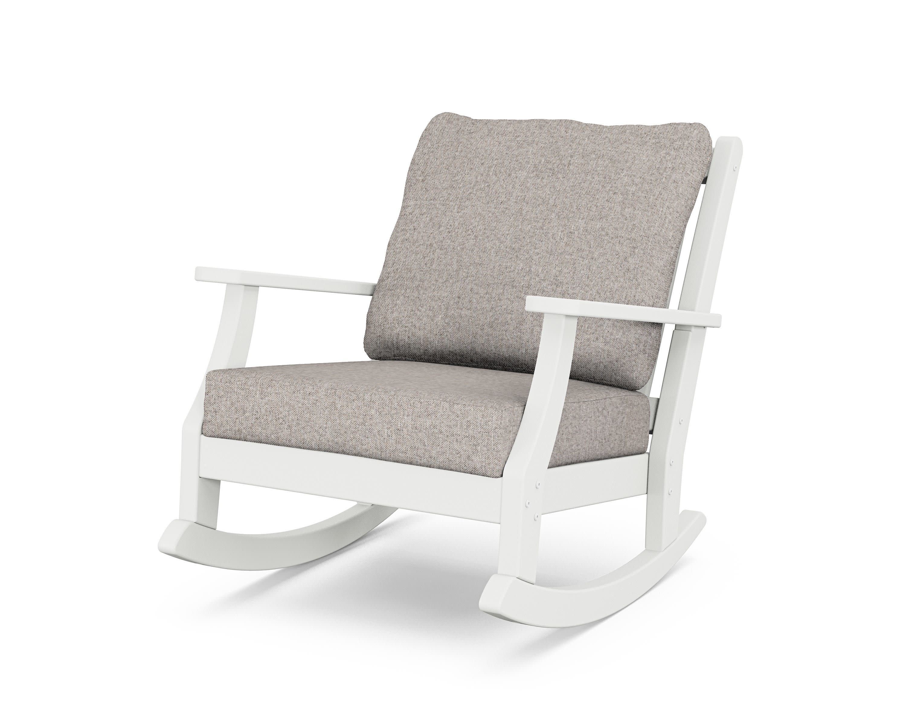Wovendale Deep Seating Rocking Chair in White / Weathered Tweed