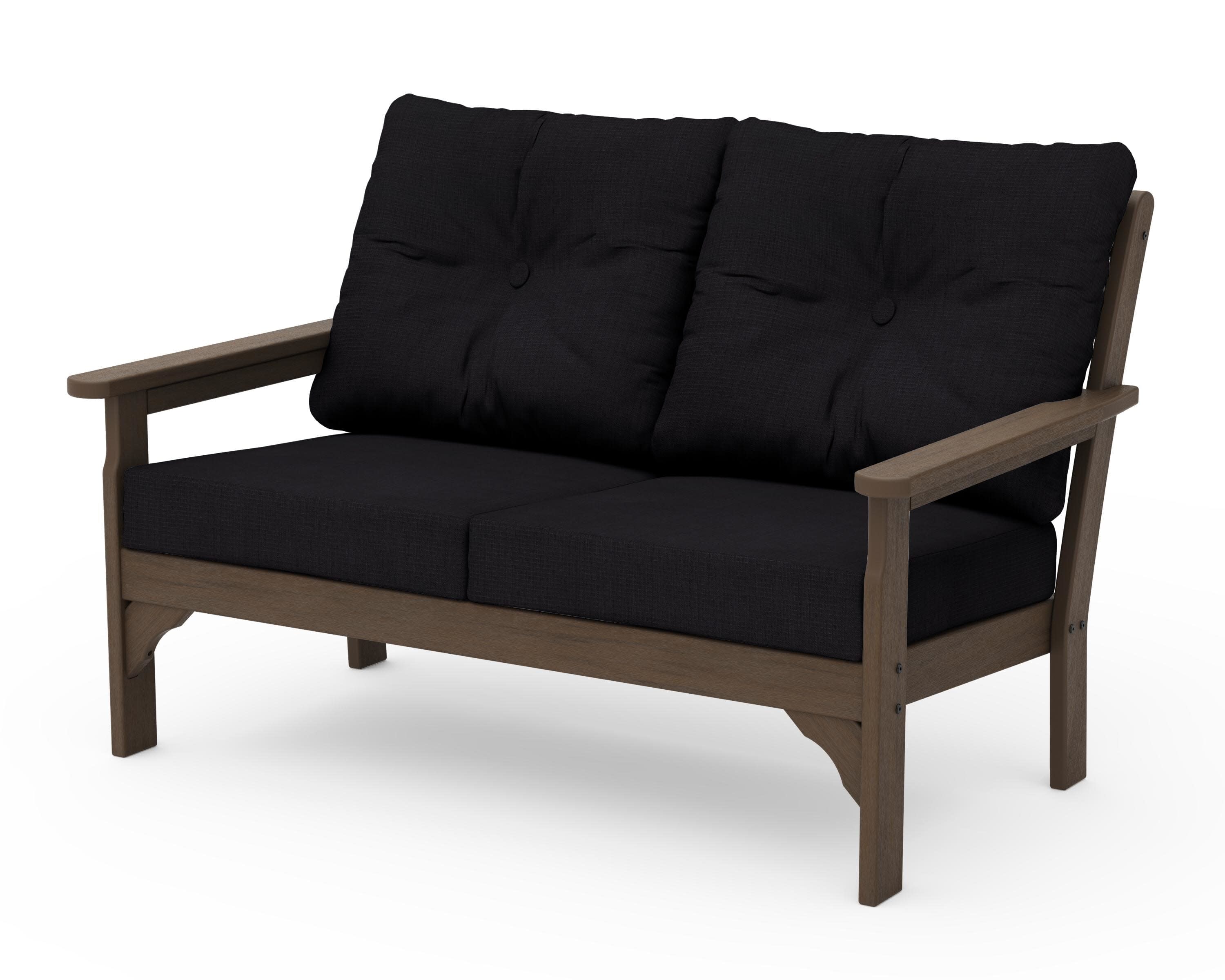 Vineyard Deep Seating Loveseat in Kona / Midnight Linen
