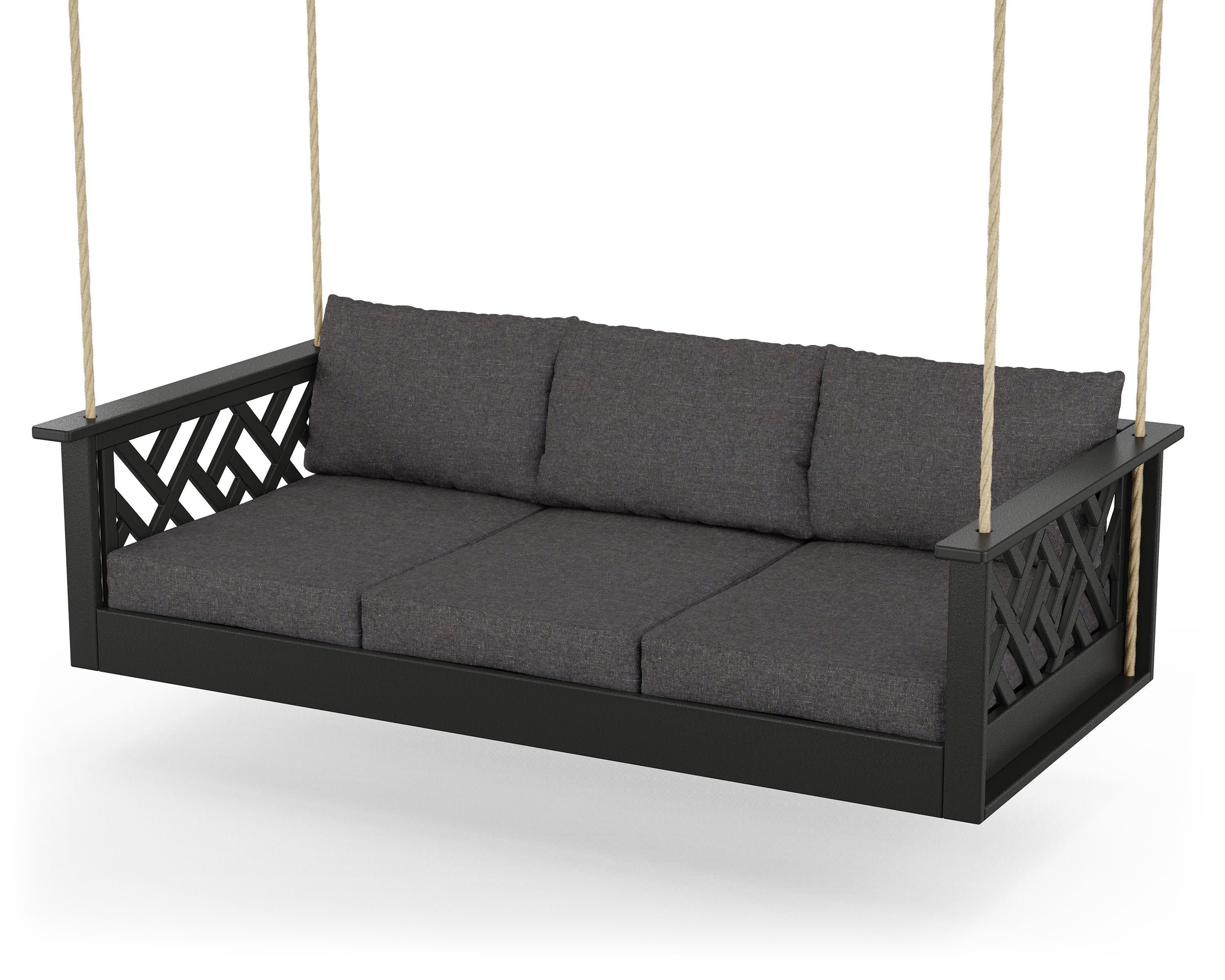 Chippendale Daybed Swing in Black / Ash Charcoal