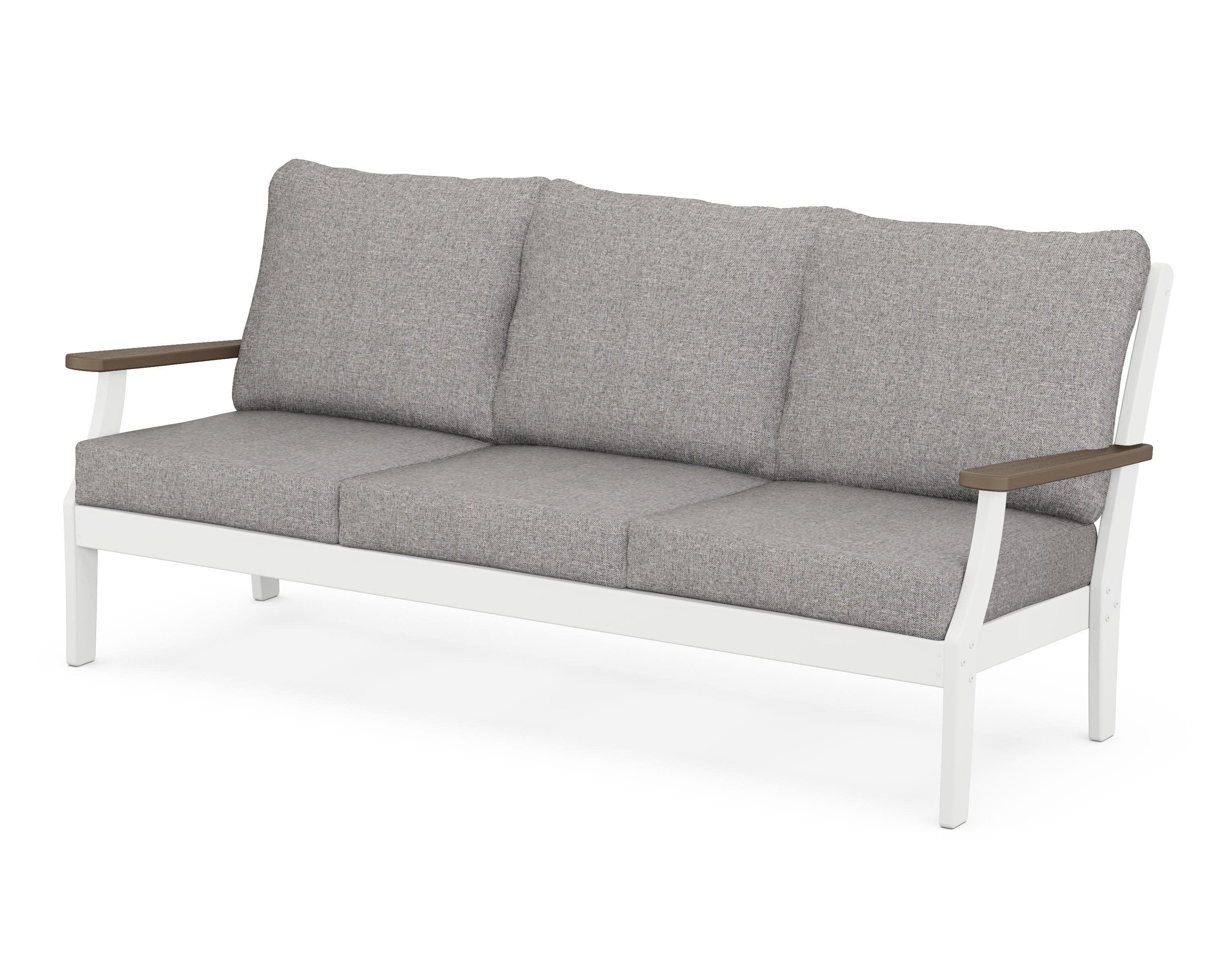 Braxton Deep Seating Sofa in White / Kona / Grey Mist
