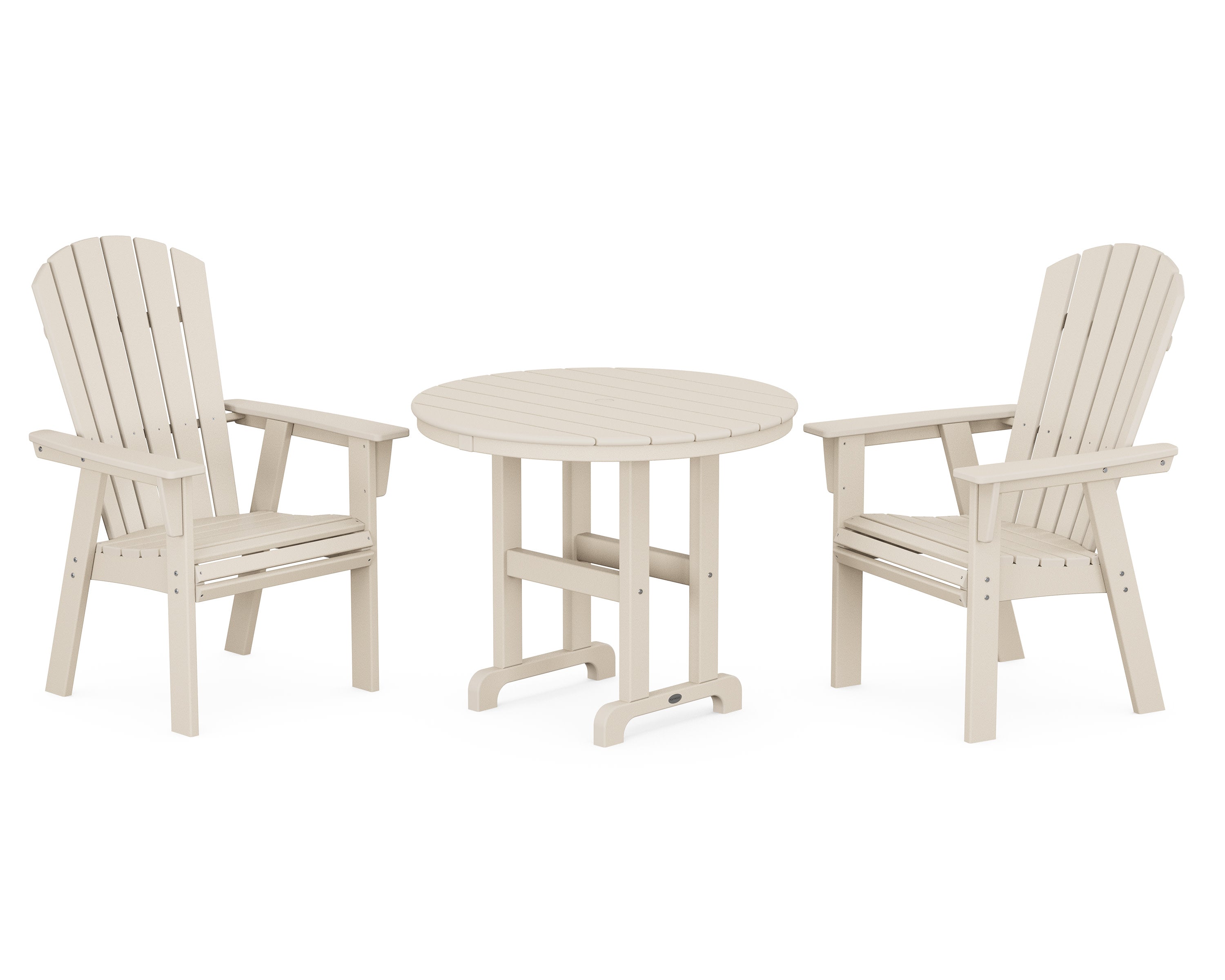 Nautical Adirondack 3-Piece Round Dining Set in Sand