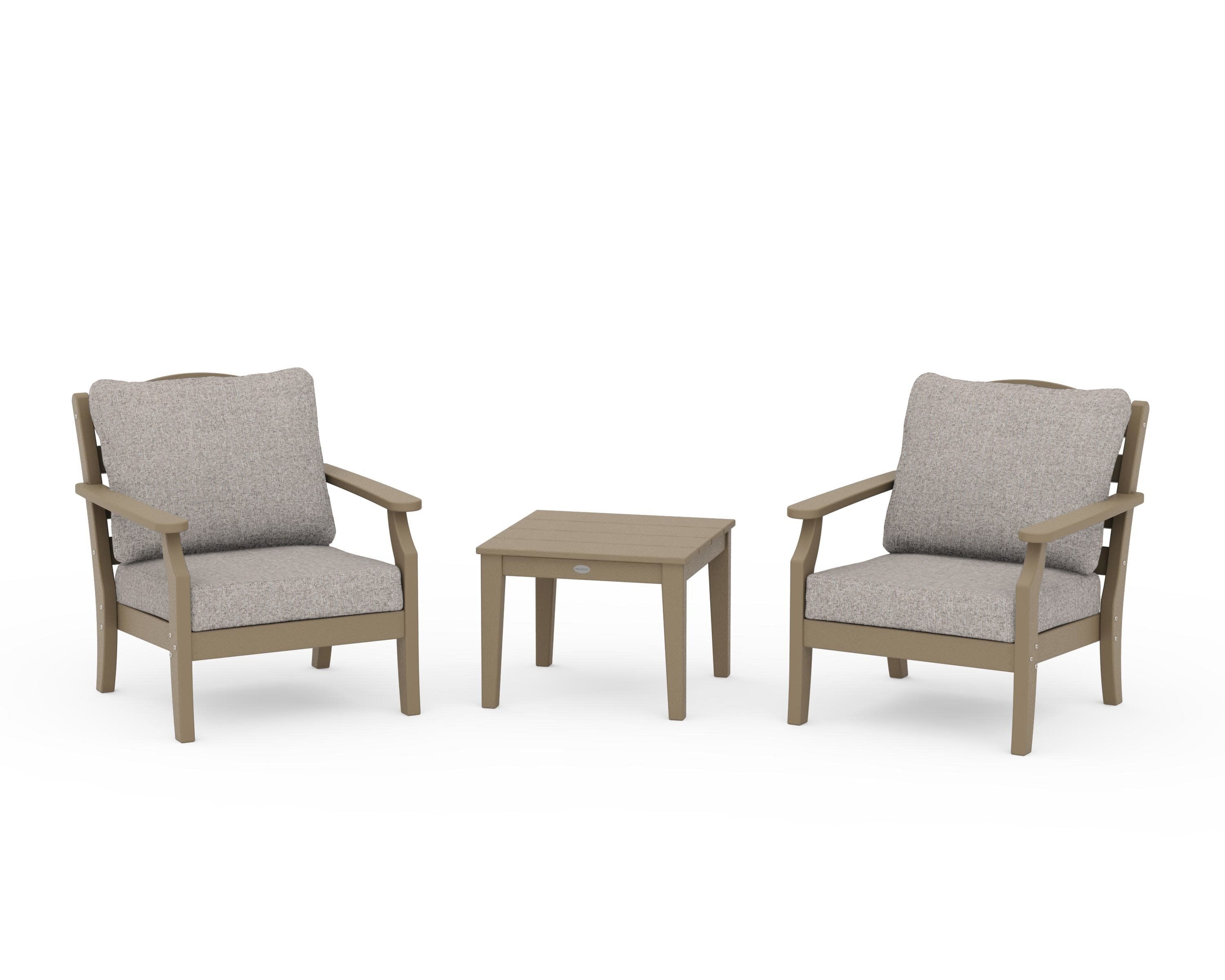 Savannah 3-Piece Deep Seating Set in Vintage Sahara / Weathered Tweed