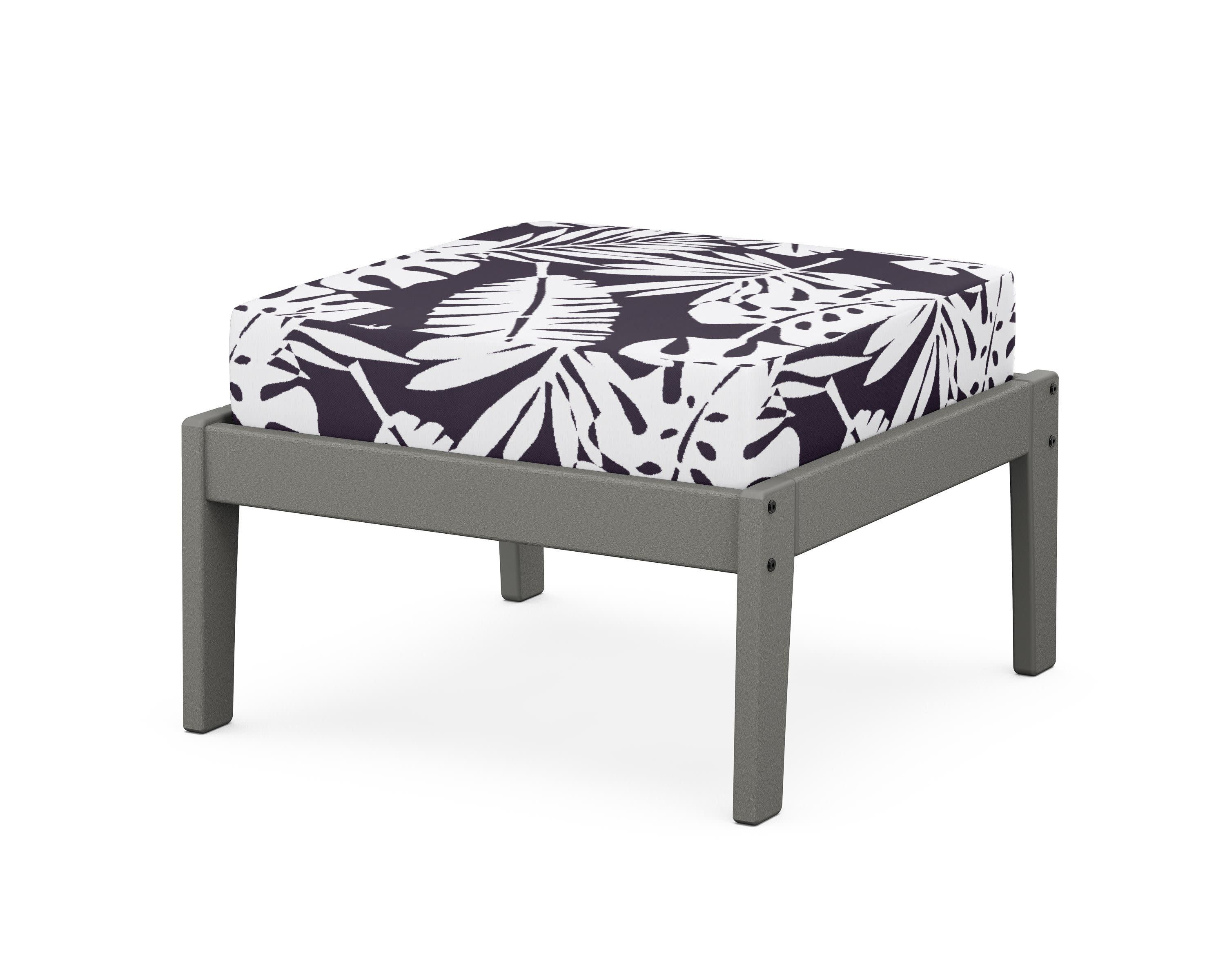 Deep Seating Ottoman in Slate Grey / Leaf Navy