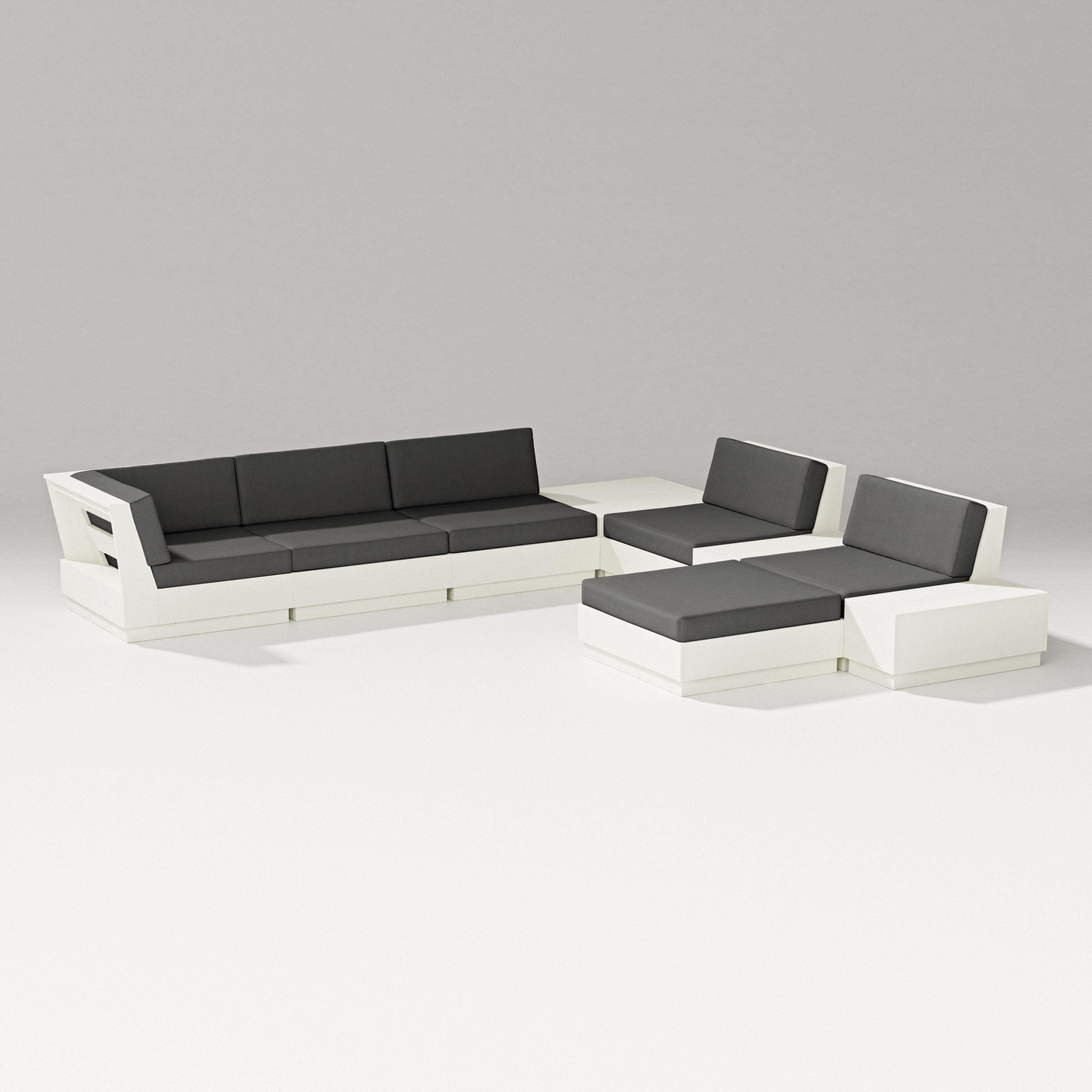 Elevate 9-Piece Conversation Sectional in Vintage White / Spectrum Carbon