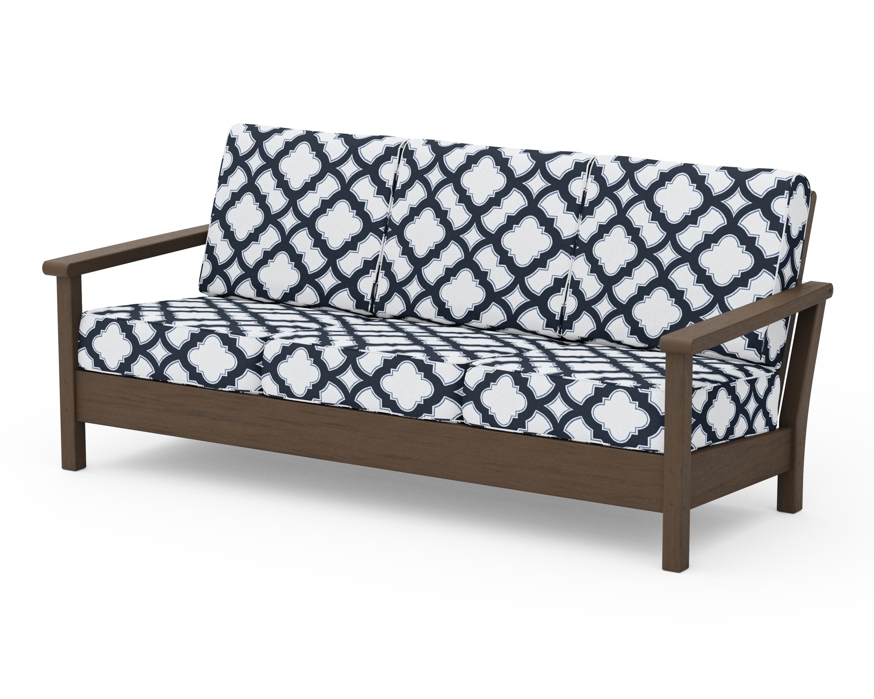 Harbour Deep Seating Sofa in Kona / Trellis Marine Indigo