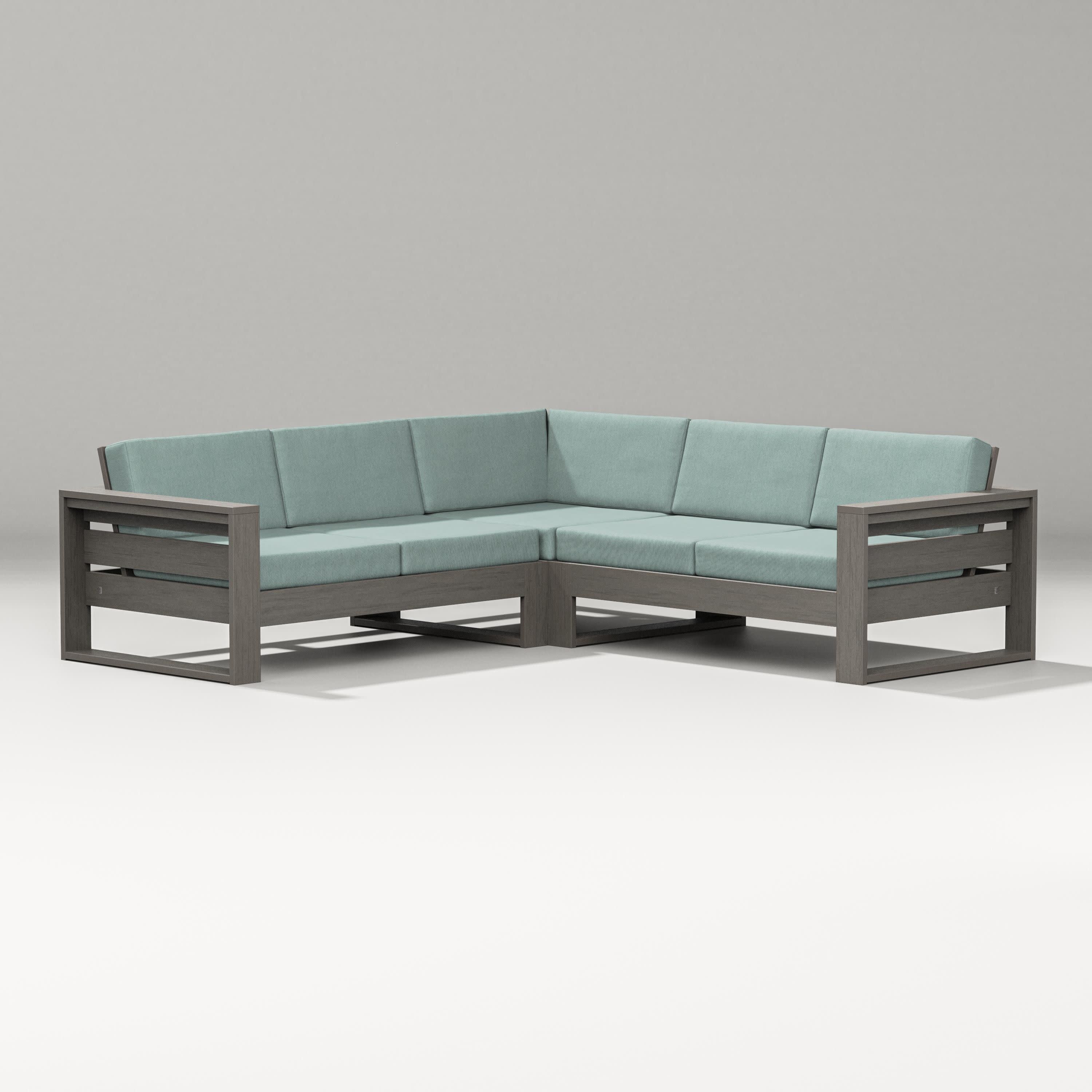 Latitude Corner Sectional in Driftwood / Glacier Spa