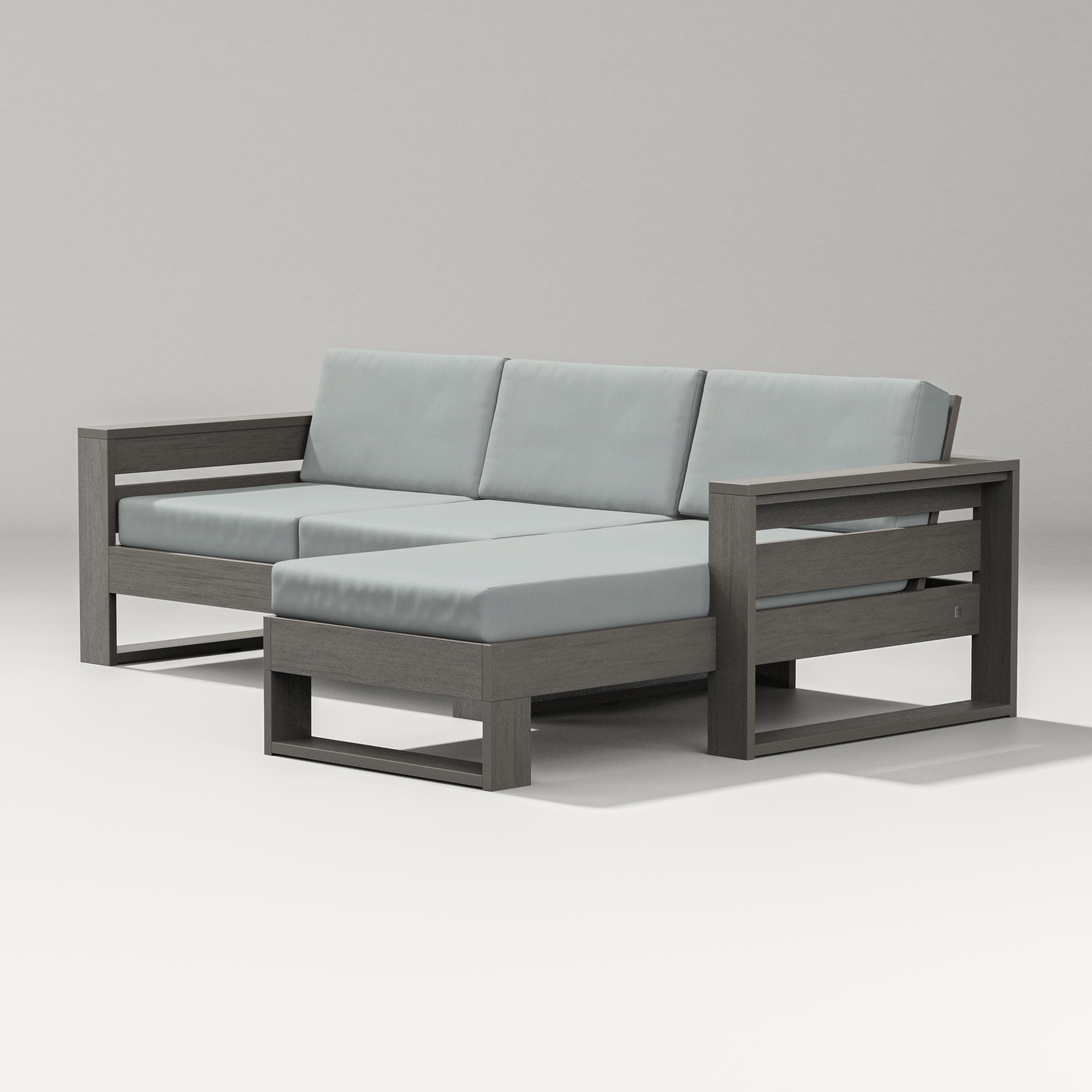 Latitude Right Chaise Sectional in Driftwood / Spa