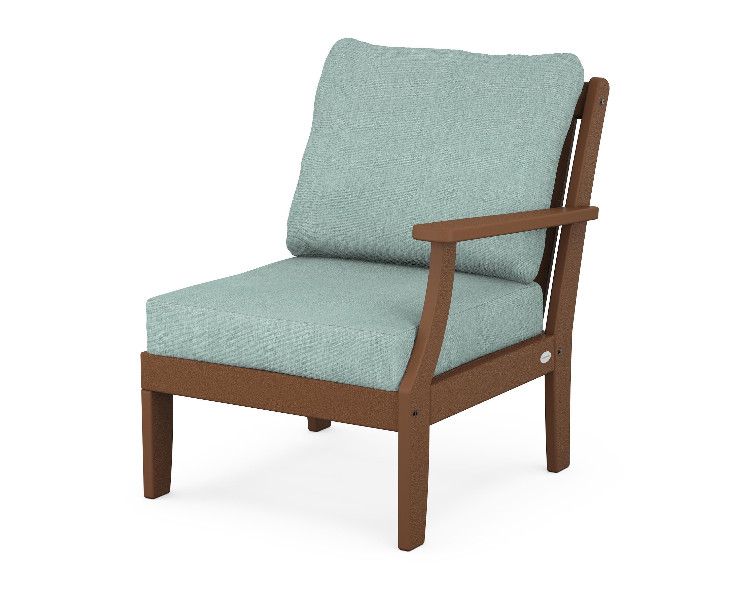 Braxton Modular Right Arm Chair in Teak / Glacier Spa