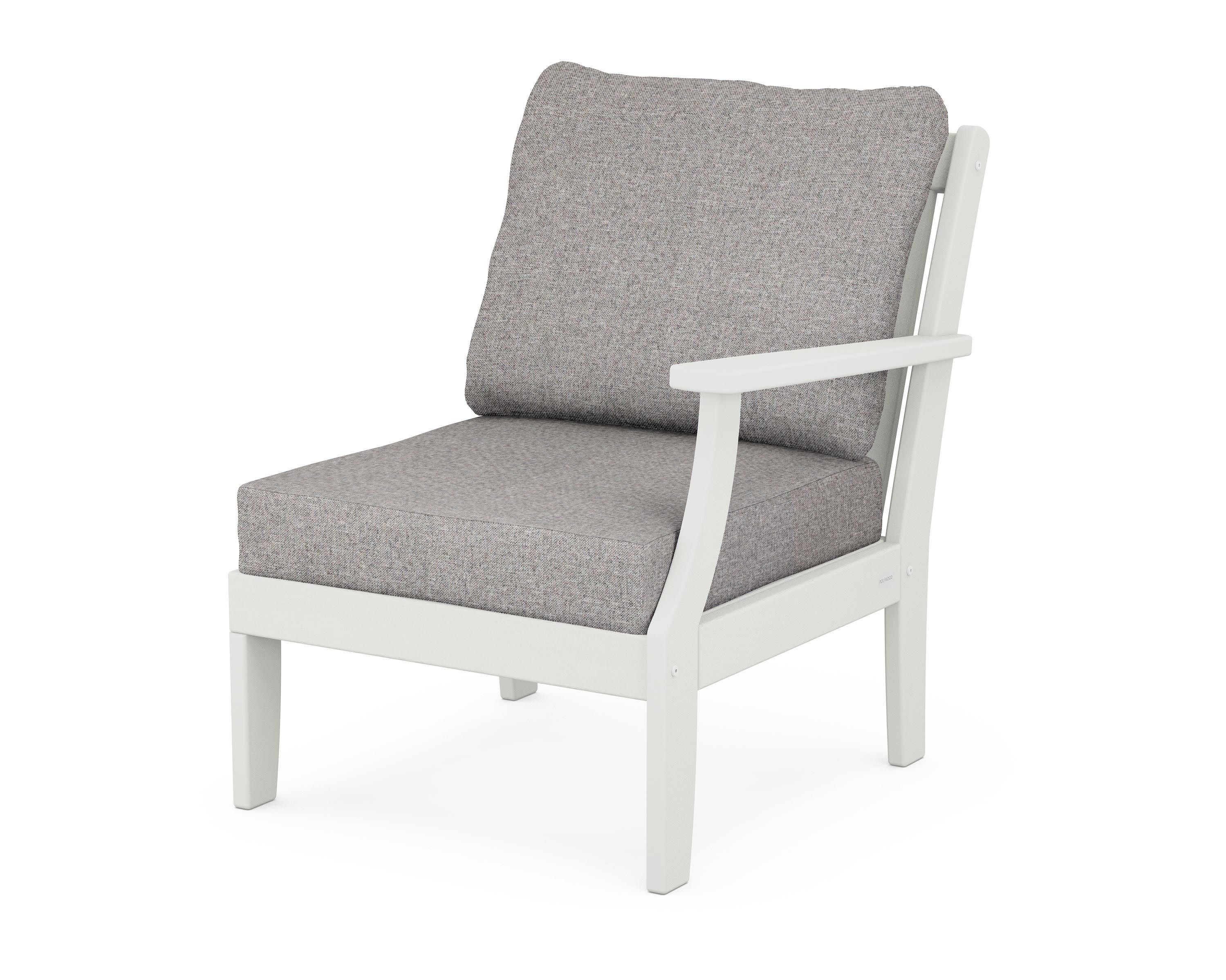 Braxton Modular Right Arm Chair in Vintage White / Grey Mist