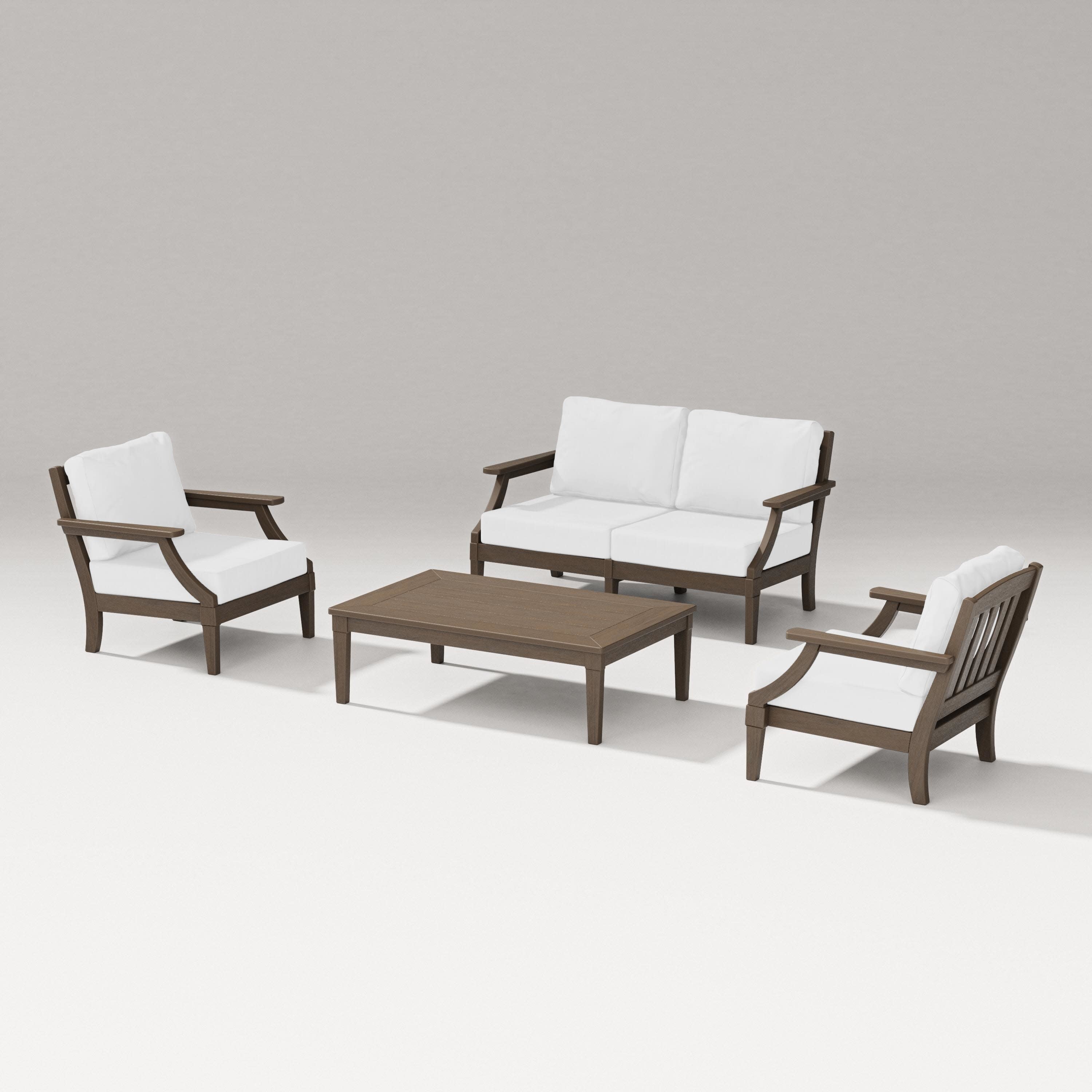 Estate Lounge 4-Piece Loveseat Set in Kona / Natural