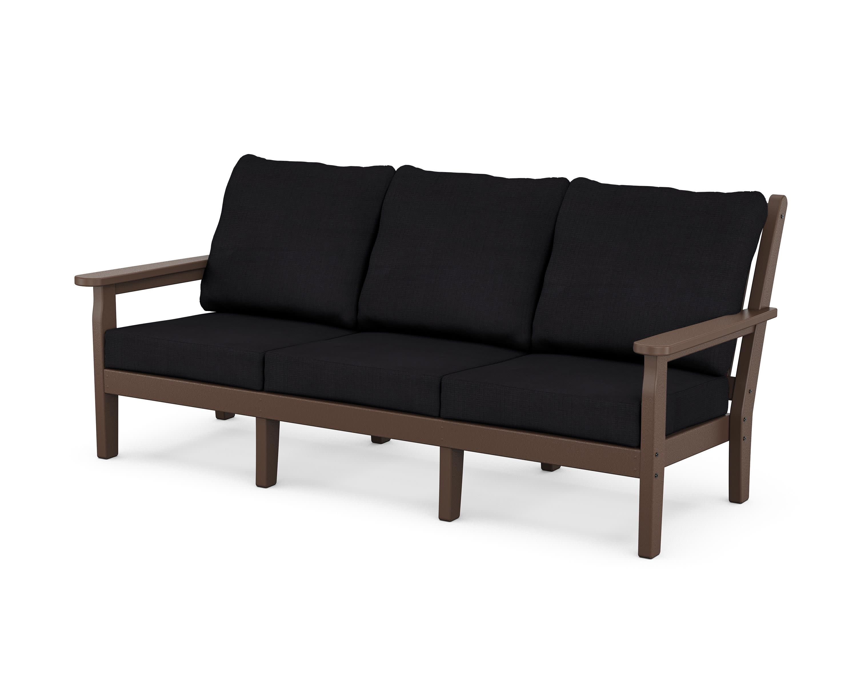 Chippendale Deep Seating Sofa in Mahogany / Midnight Linen