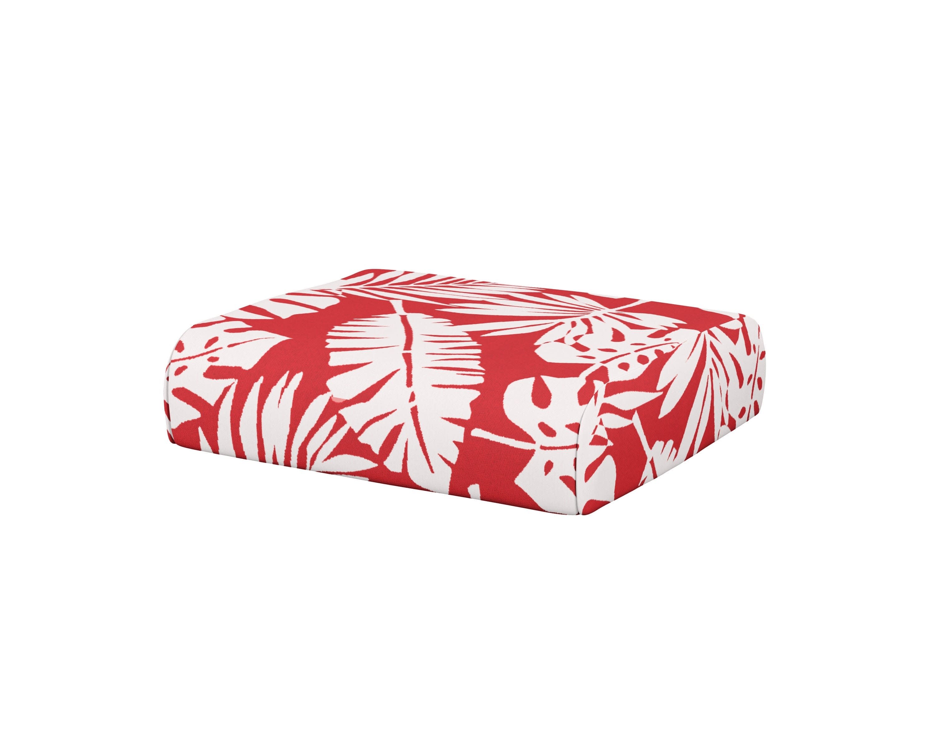Club Ottoman Cushion in Leaf Crimson