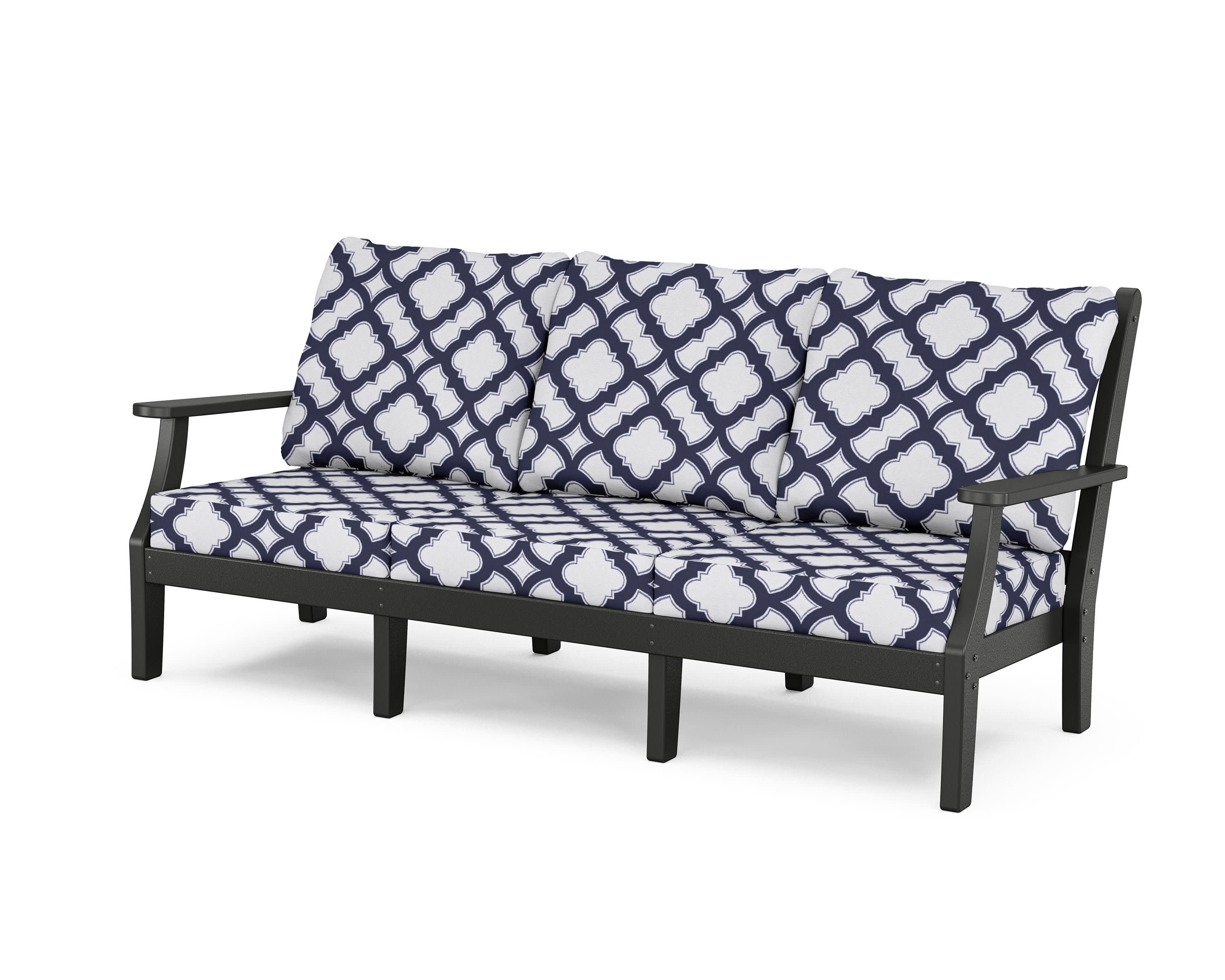 Wovendale Deep Seating Sofa in Black / Trellis Navy