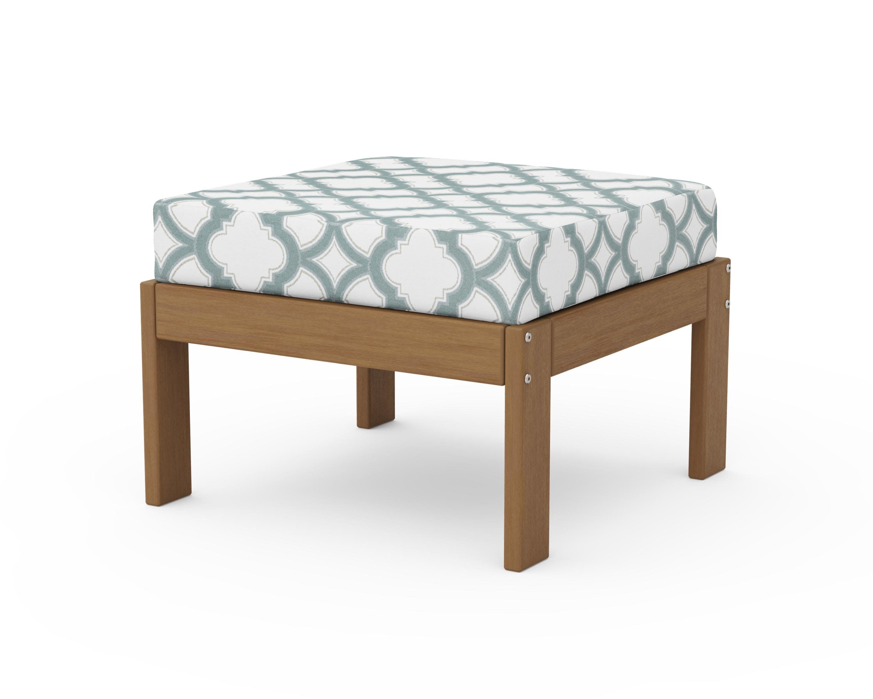 Vineyard Modular Ottoman in Natural / Trellis Glacier Spa