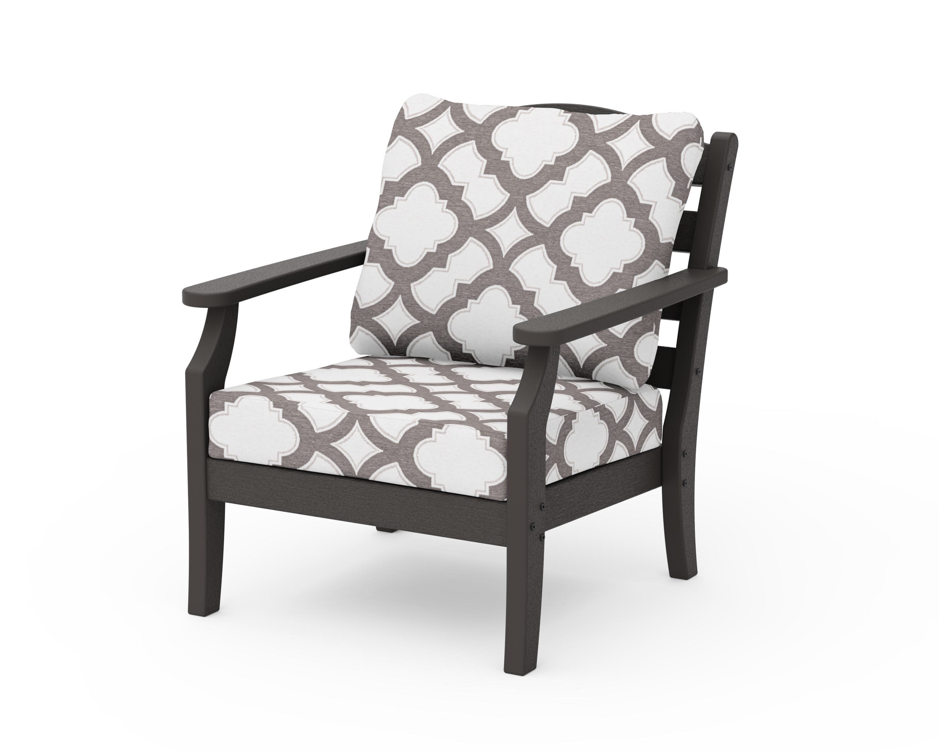 Savannah Deep Seating Chair in Vintage Coffee / Trellis Grey Mist