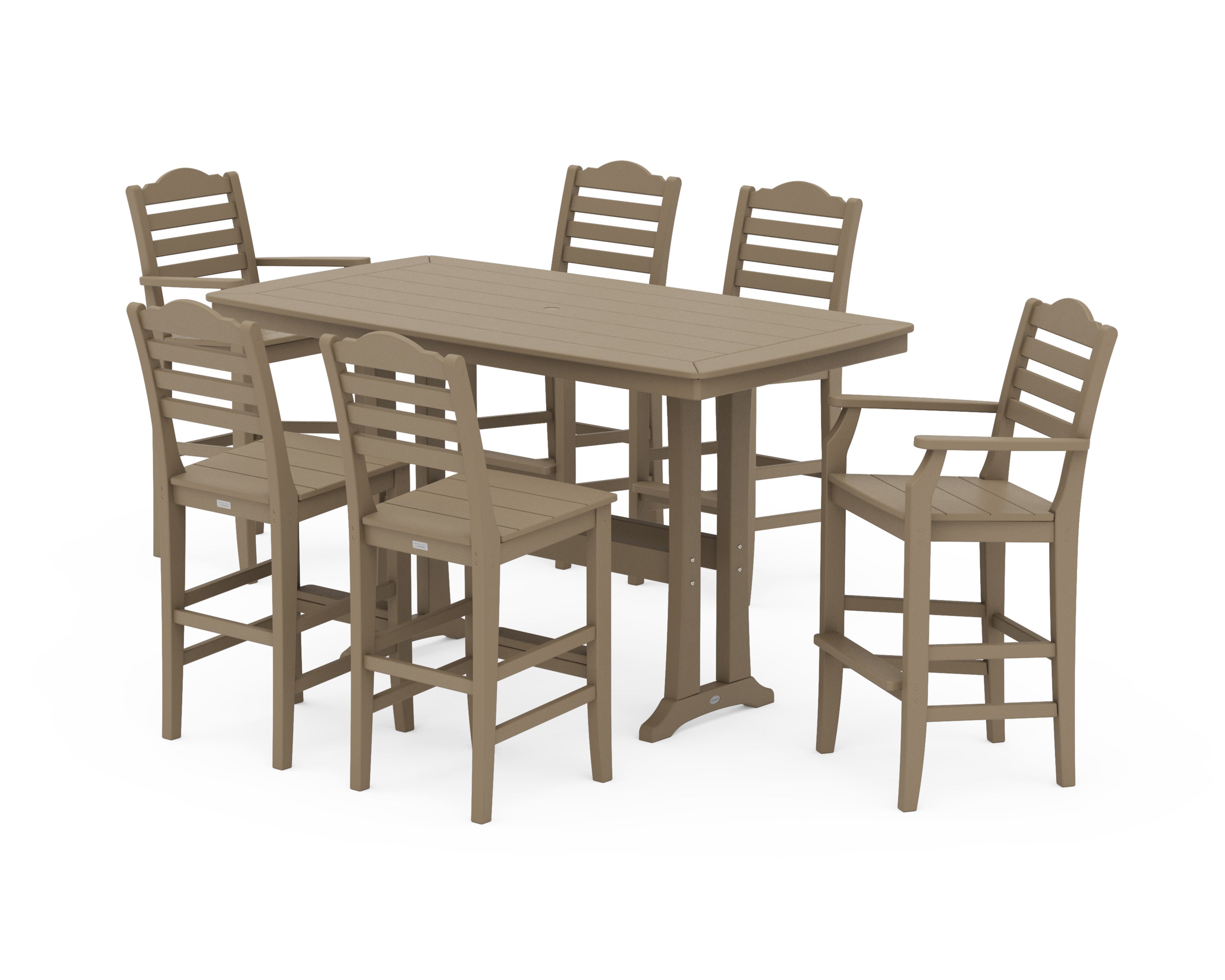 Savannah 7-Piece Farmhouse Bar Set in Vintage Sahara
