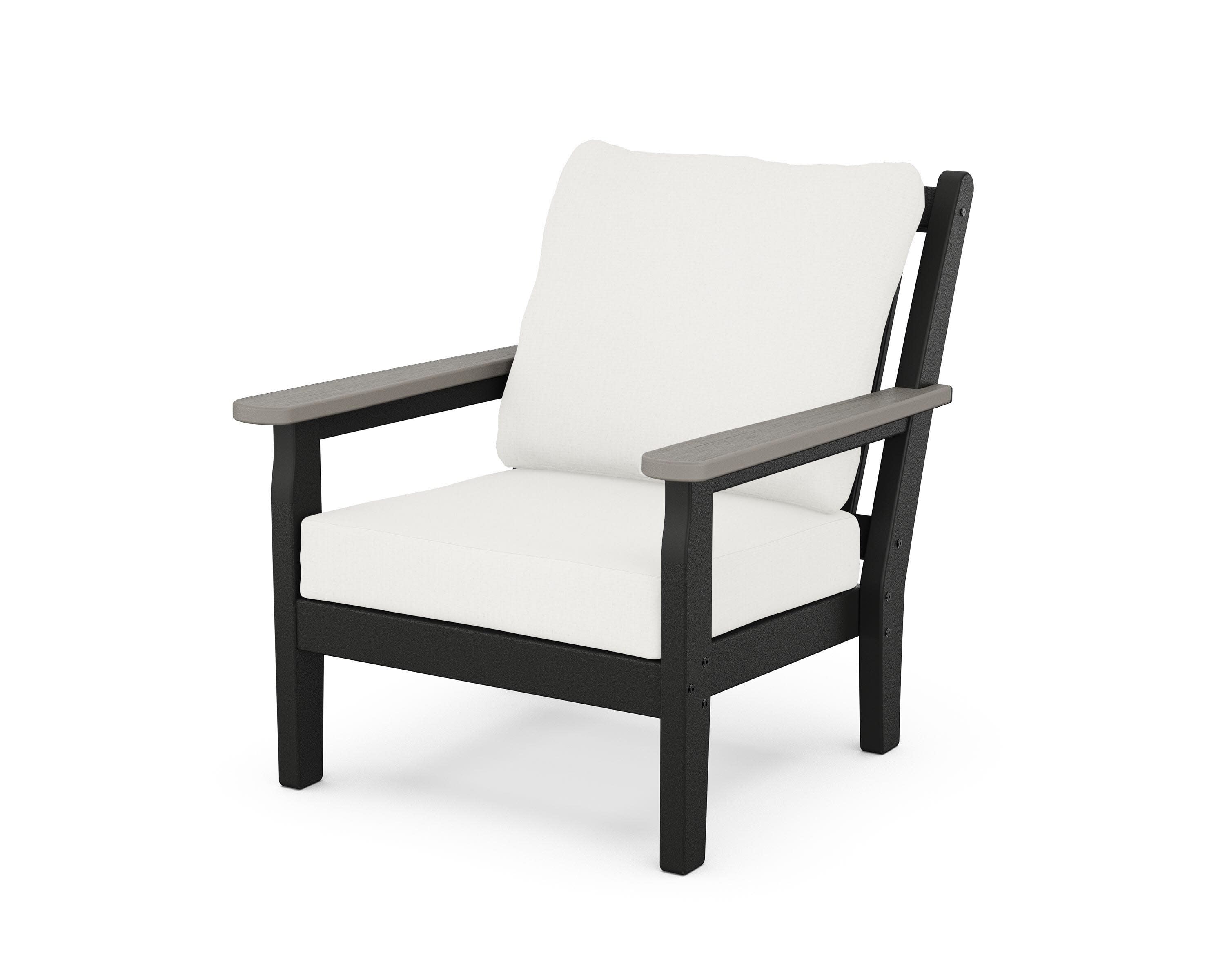 Chippendale Deep Seating Chair in Black / Driftwood / Natural Linen