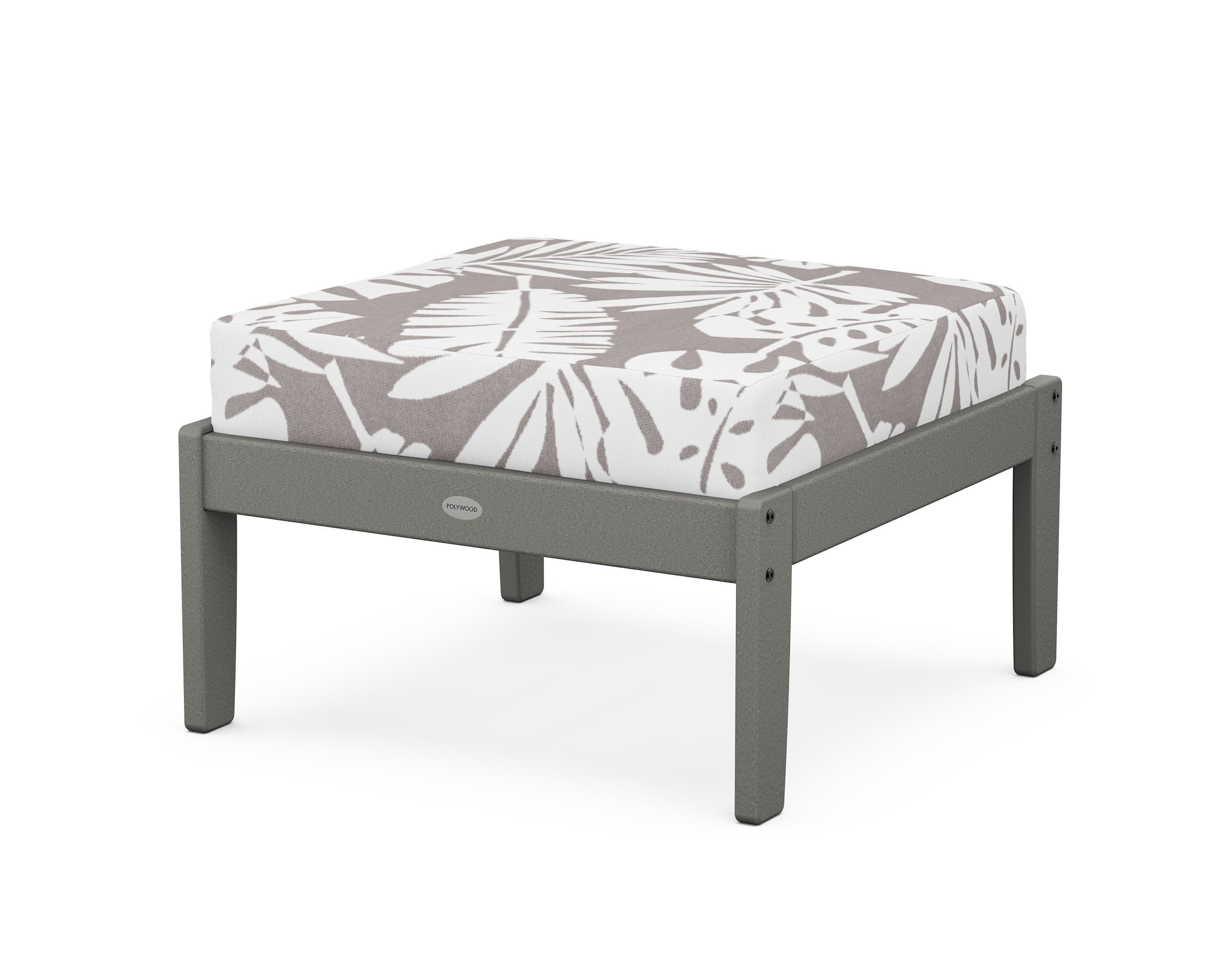 Braxton Deep Seating Ottoman in Slate Grey / Leaf Grey Mist
