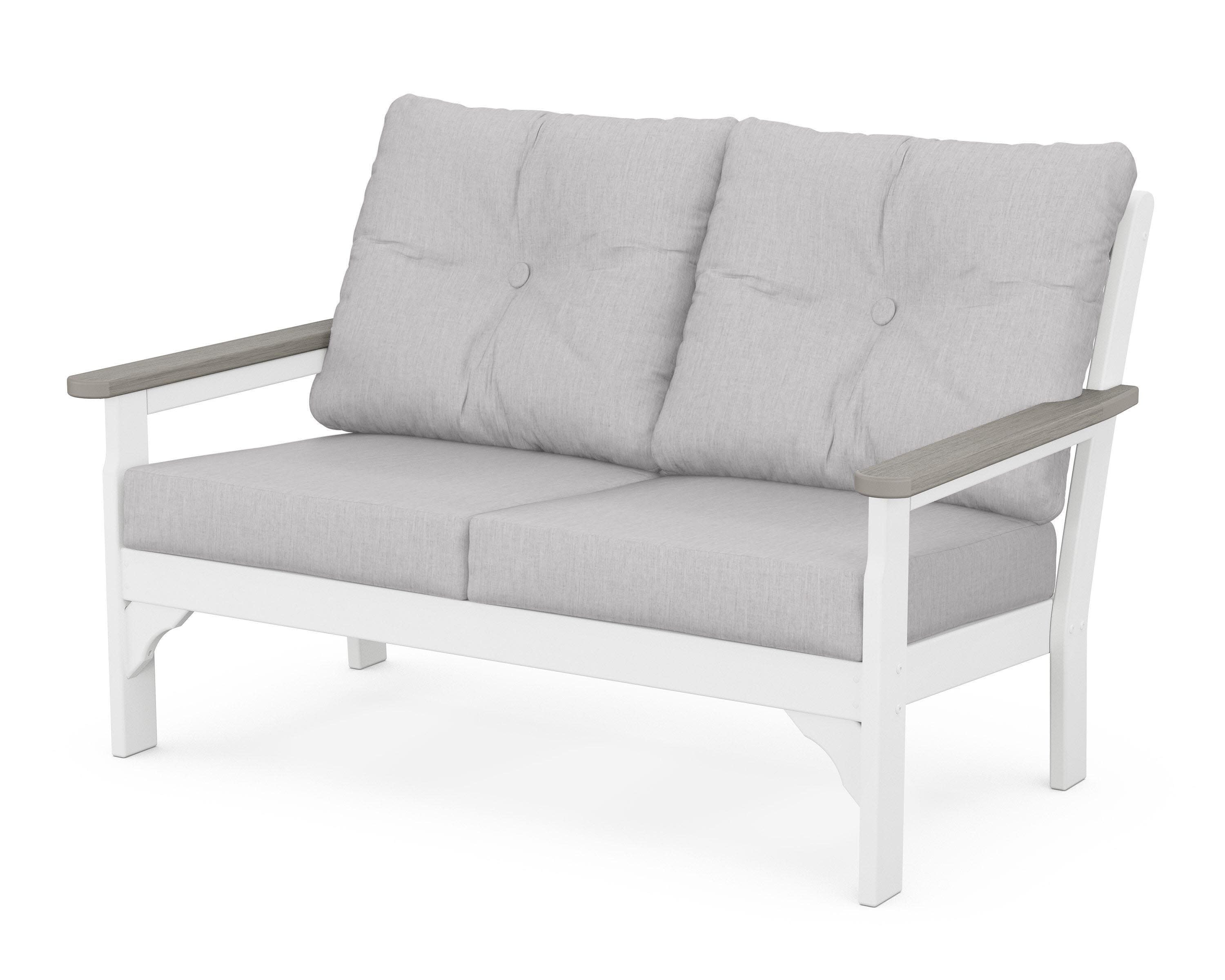 Vineyard Deep Seating Loveseat in White / Driftwood / Granite
