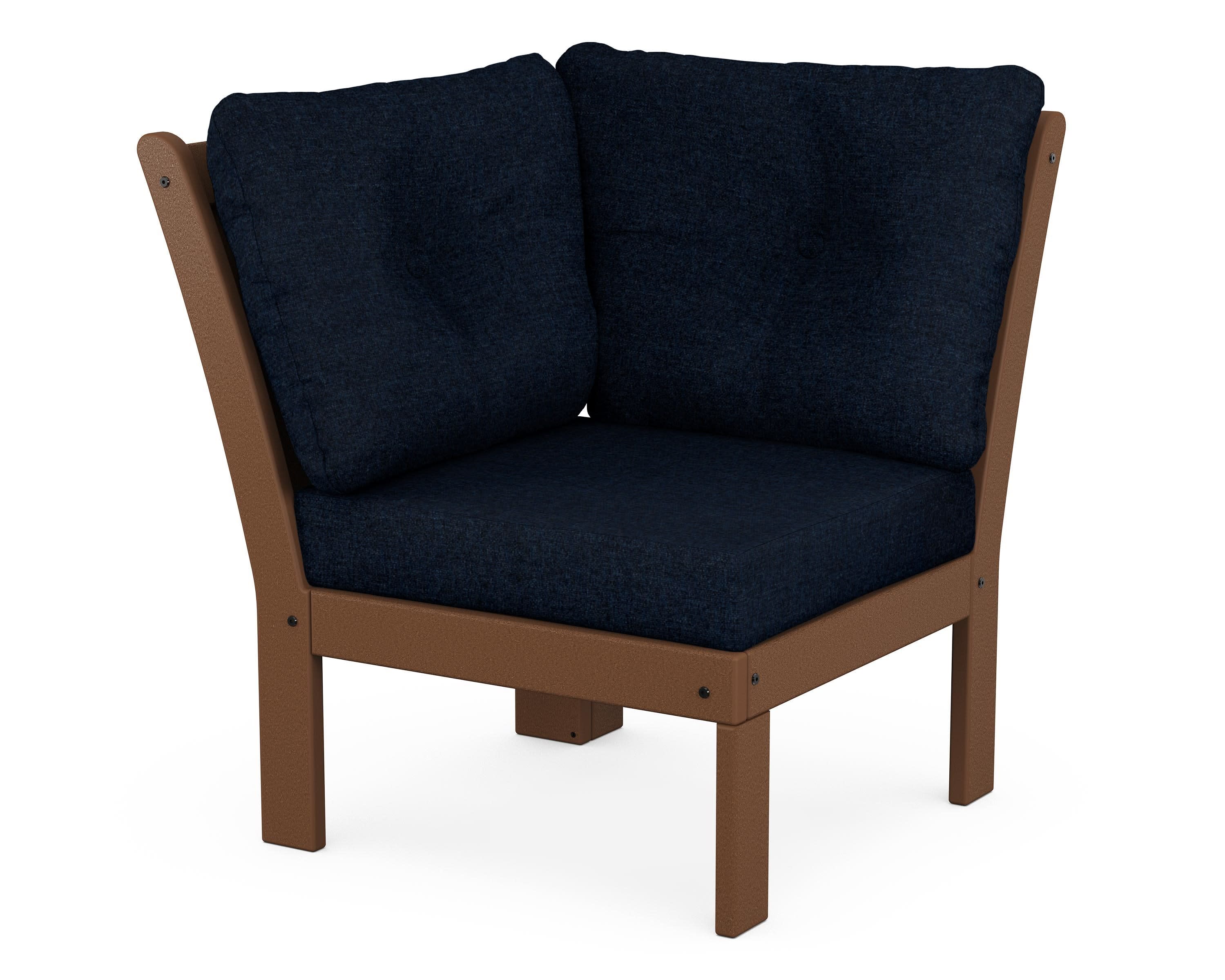 Vineyard Modular Corner Chair in Teak / Marine Indigo