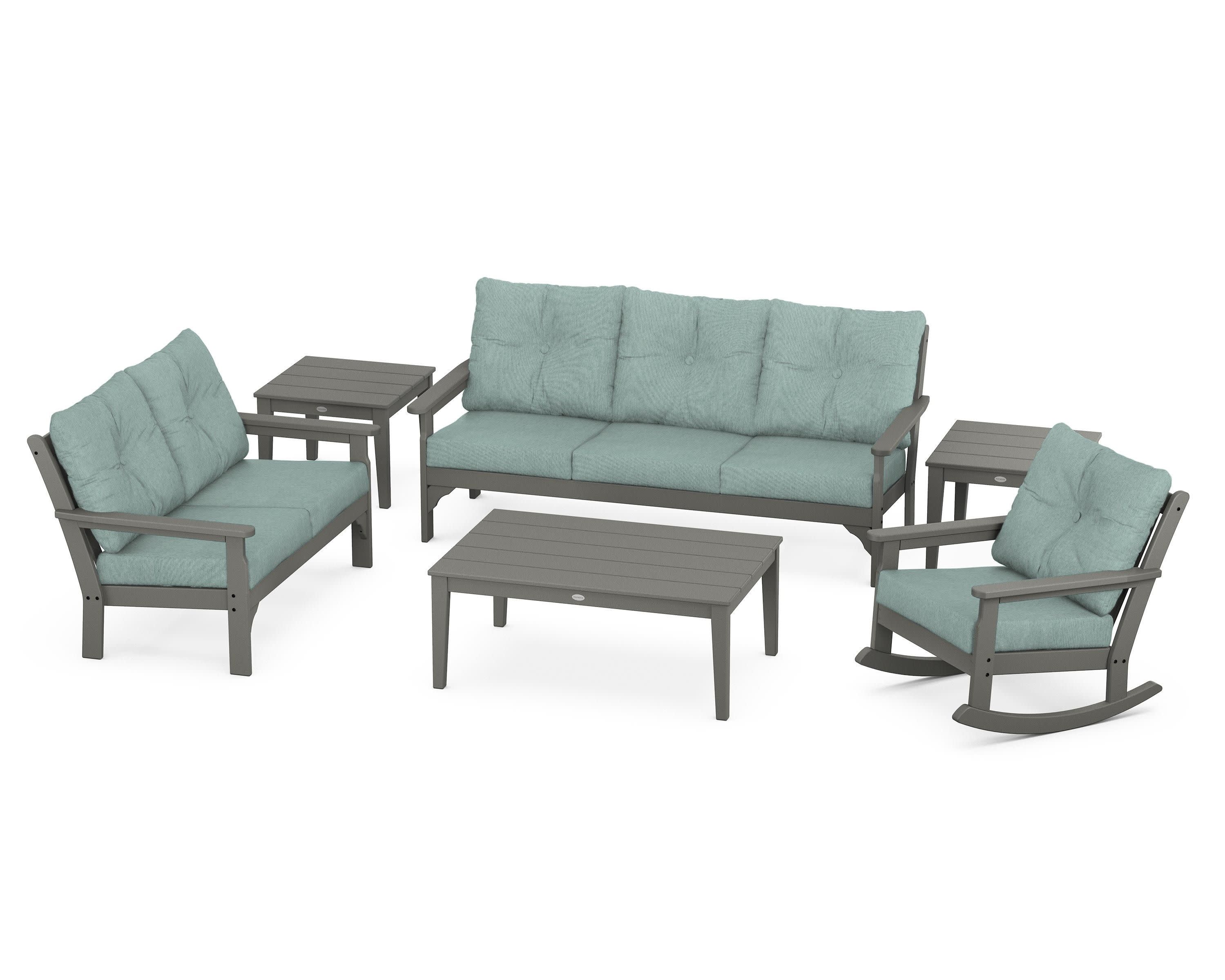 Vineyard 6-Piece Deep Seating Set in Slate Grey / Glacier Spa