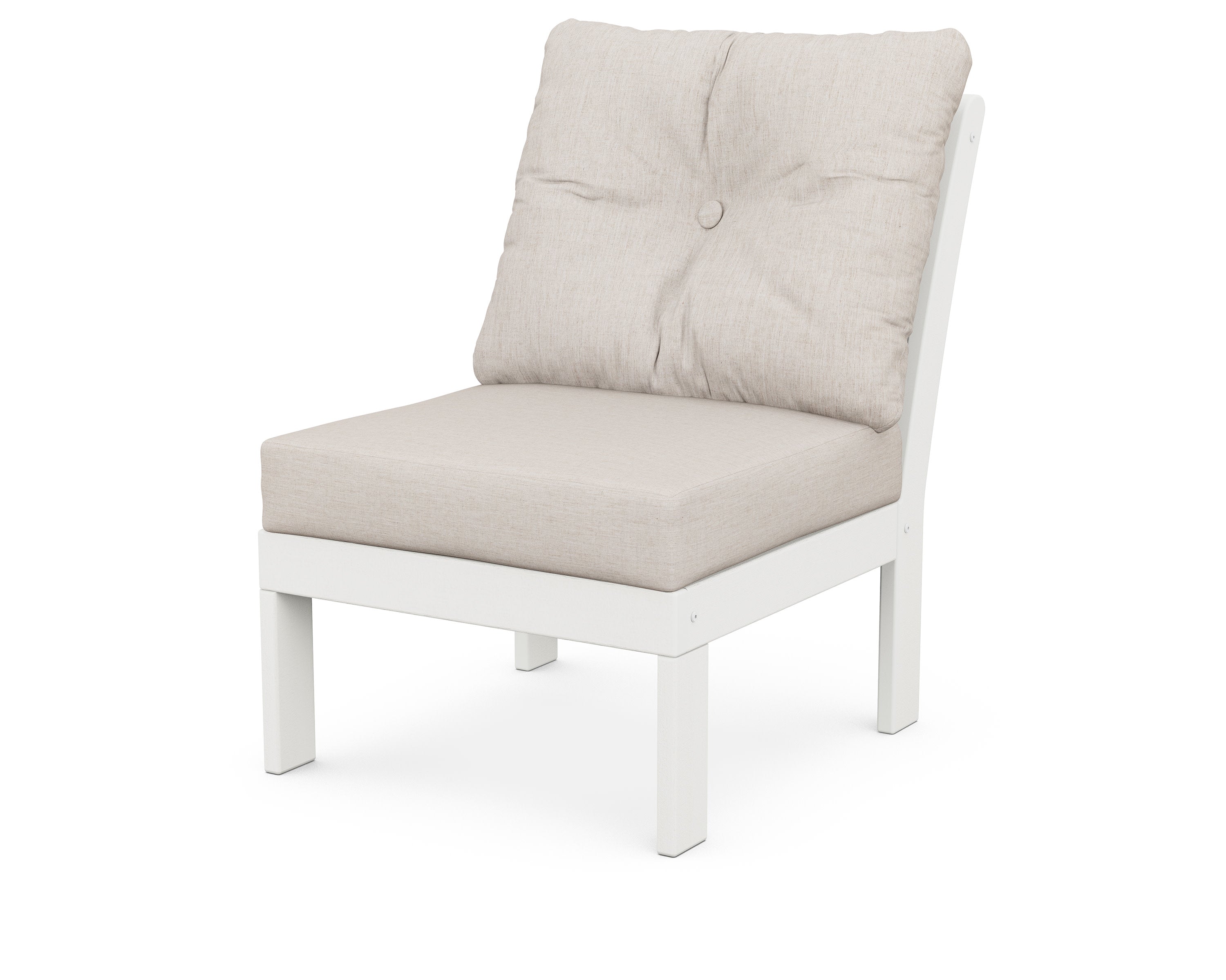 Vineyard Modular Armless Chair in Vintage White / Cast Ash