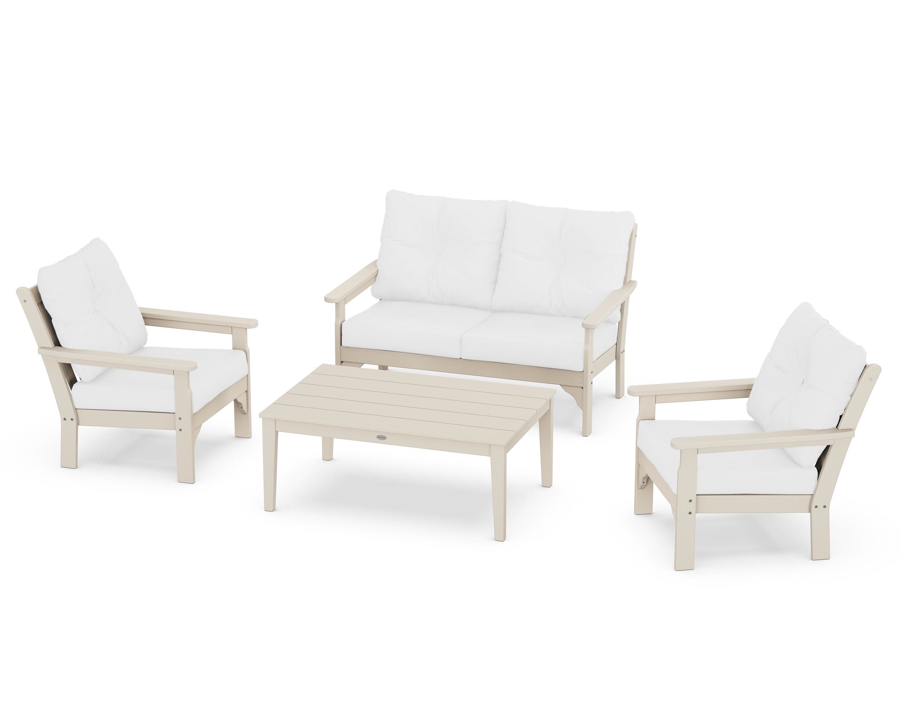 Vineyard 4-Piece Deep Seating Set in Sand / Natural