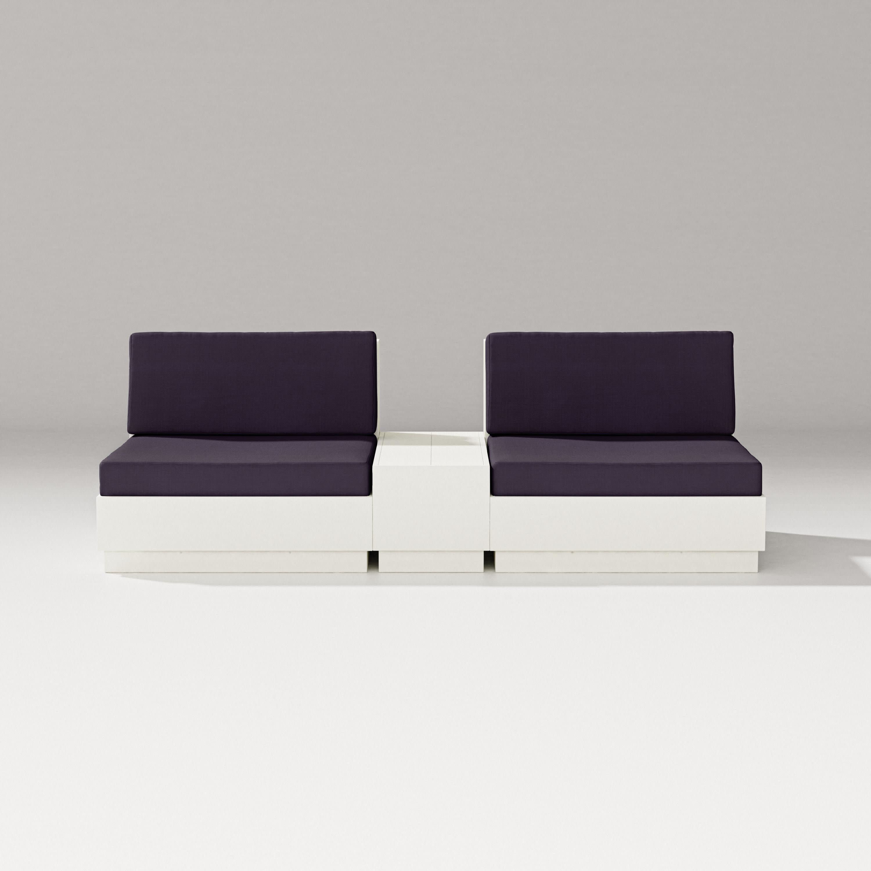 Elevate Lounge Chair Set in Vintage White / Navy Linen