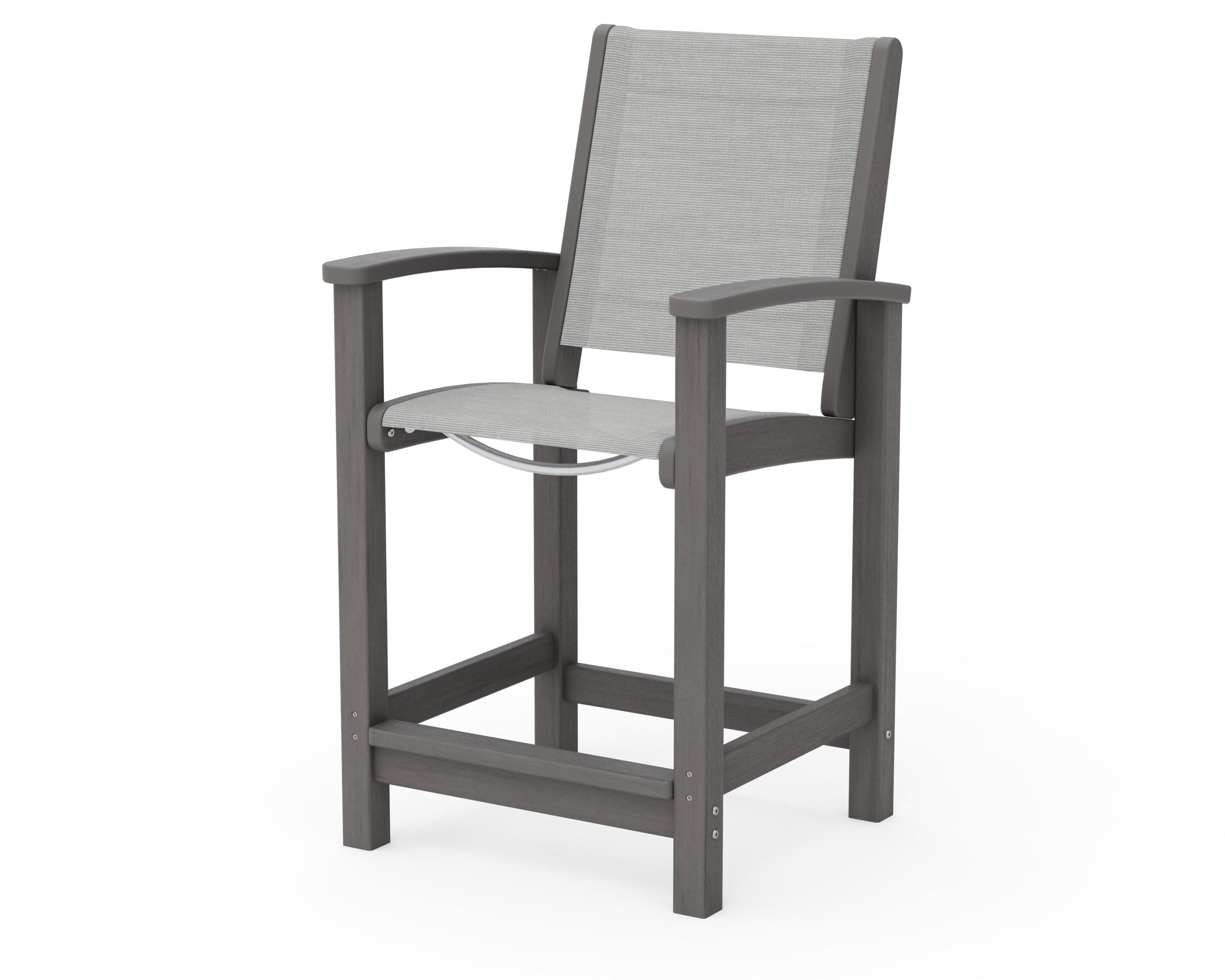 Coastal Counter Chair in Driftwood / Metallic Sling