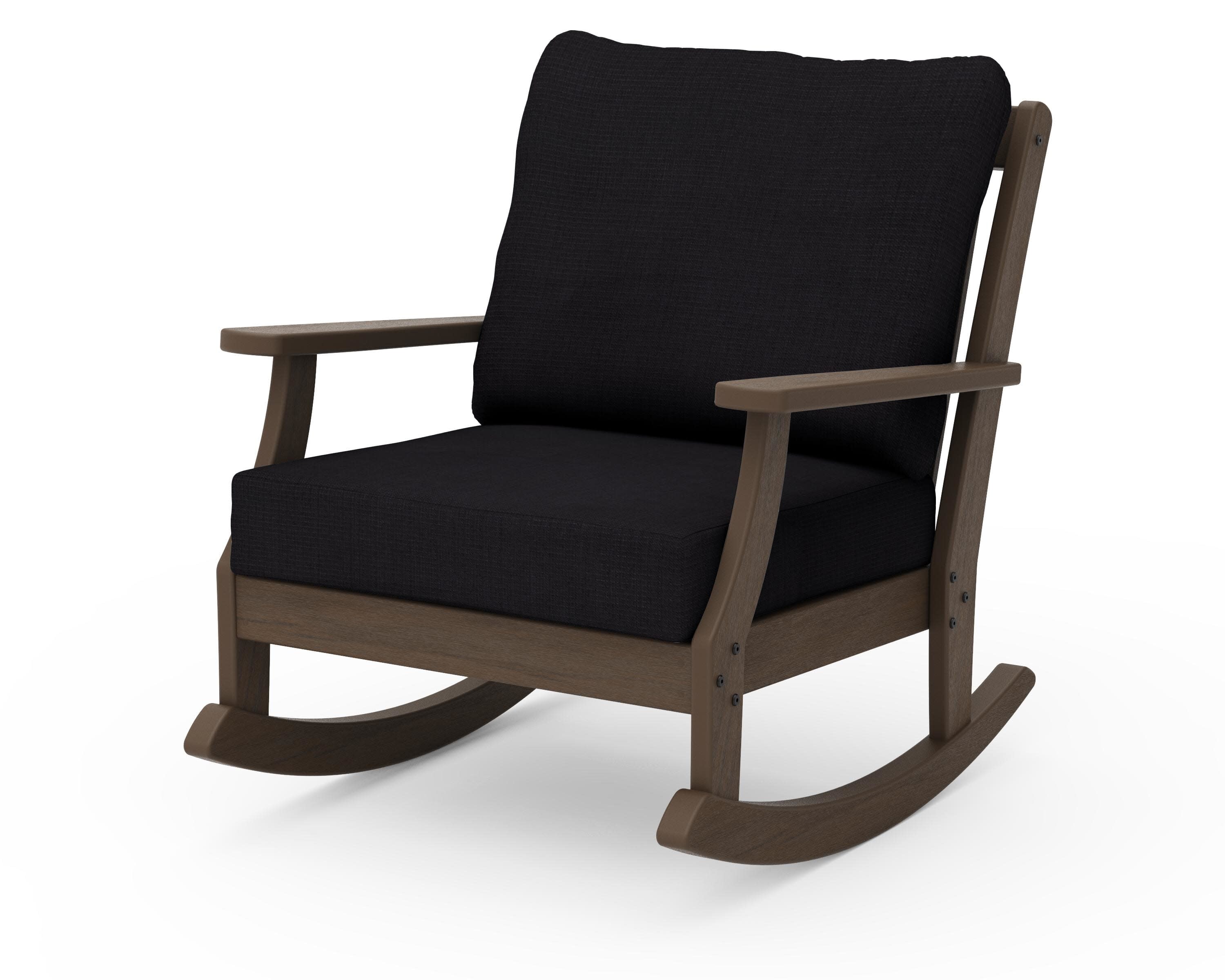 Braxton Deep Seating Rocking Chair in Kona / Midnight Linen