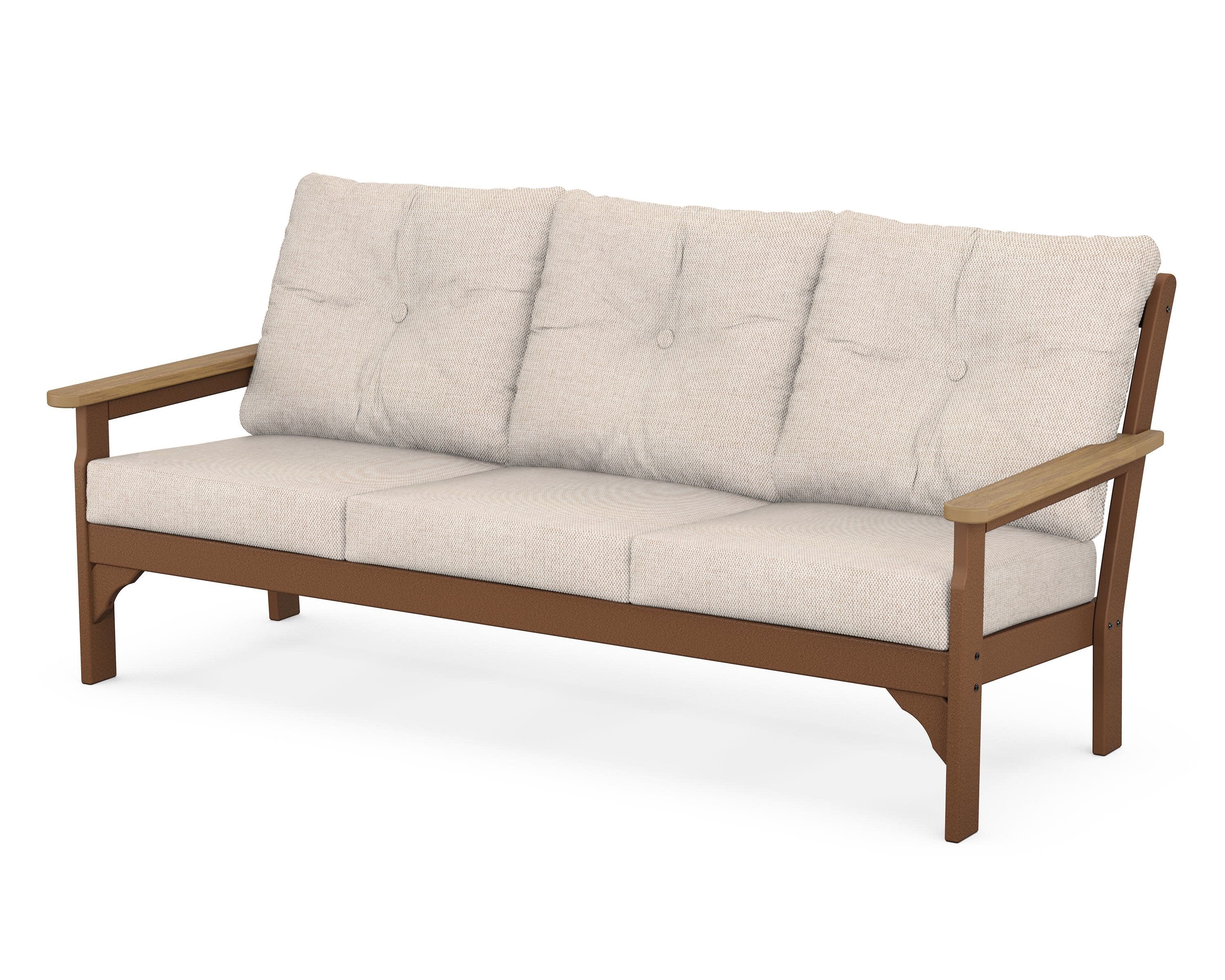 Vineyard Deep Seating Sofa in Teak / Natural / Blend Linen
