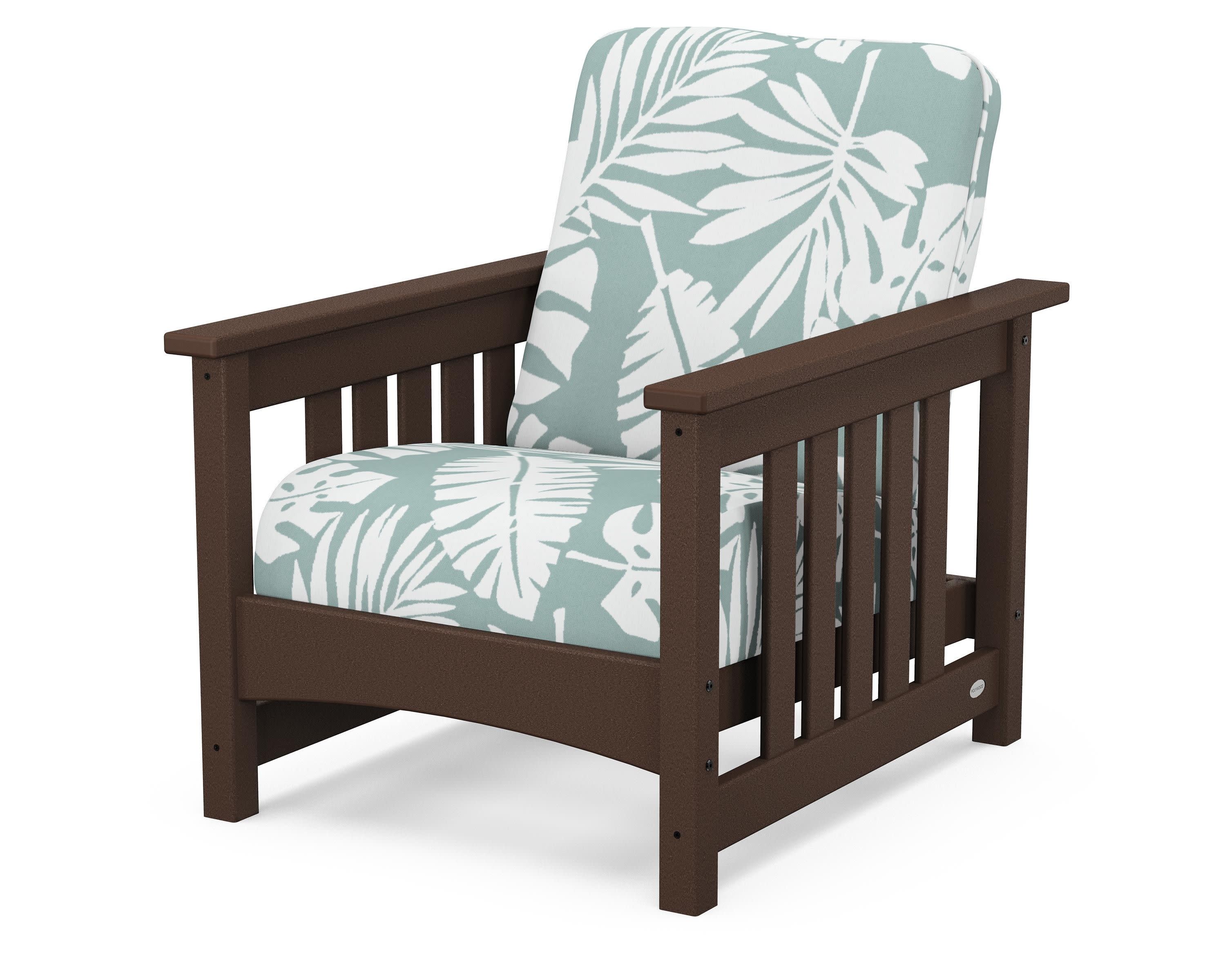 Club Mission Chair in Mahogany / Leaf Glacier Spa