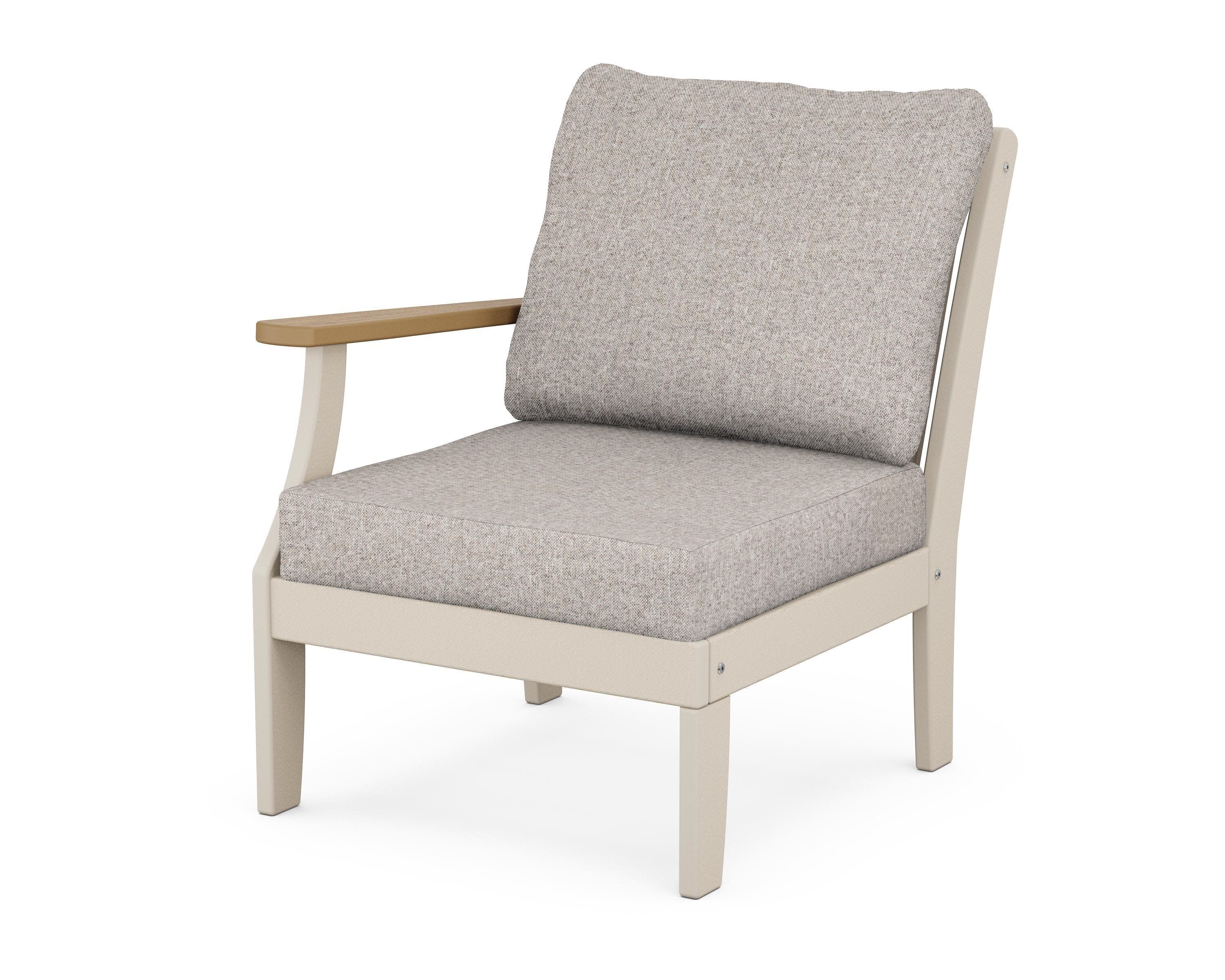 Braxton Modular Left Arm Chair in Sand / Natural / Weathered Tweed