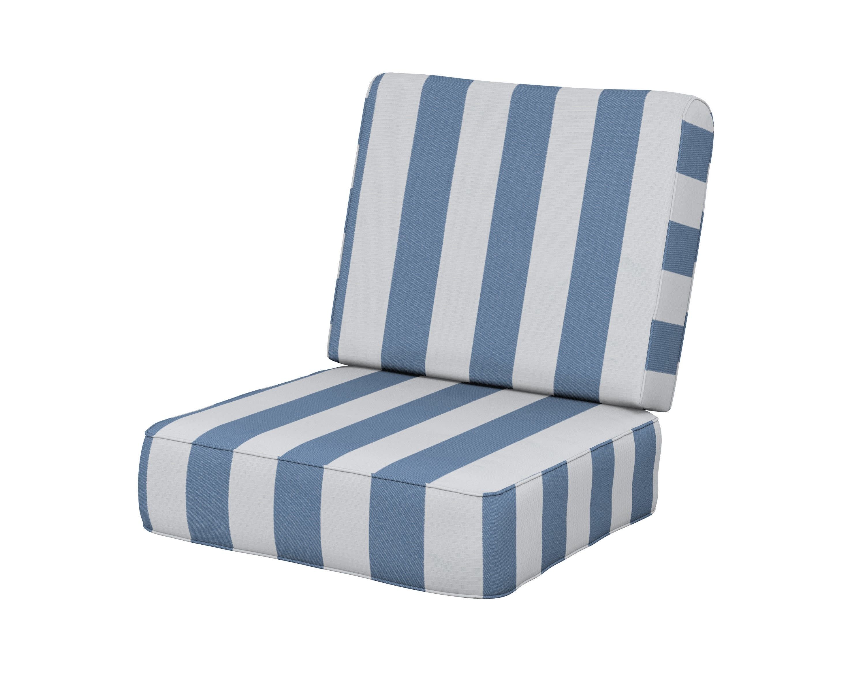 Ateeva Harbour Seat and Back Cushion in Cabana Stripe Sky Blue
