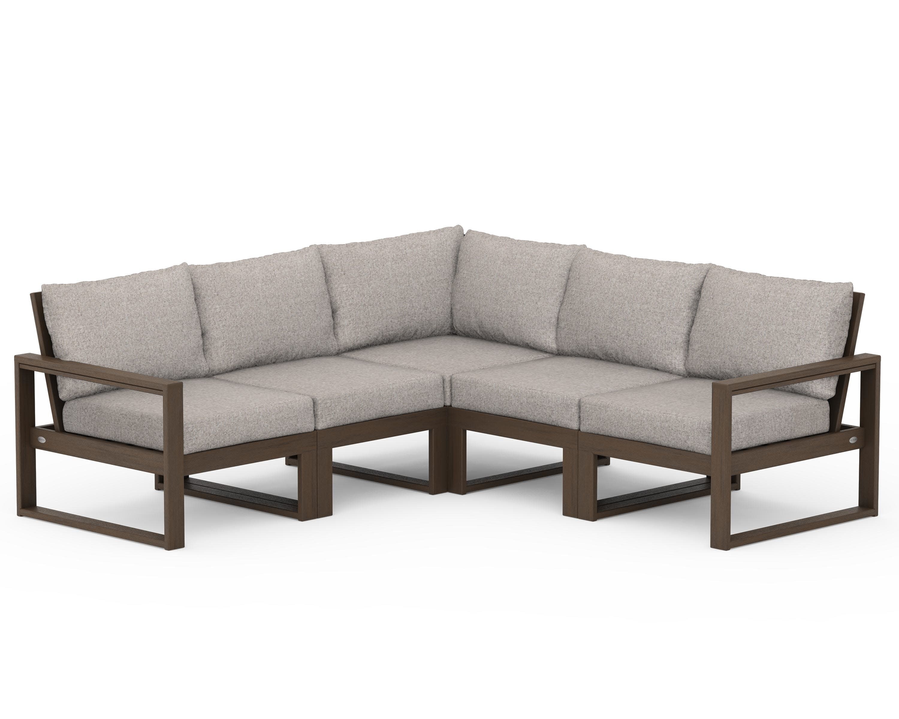 EDGE 5-Piece Modular Deep Seating Set in Kona / Weathered Tweed