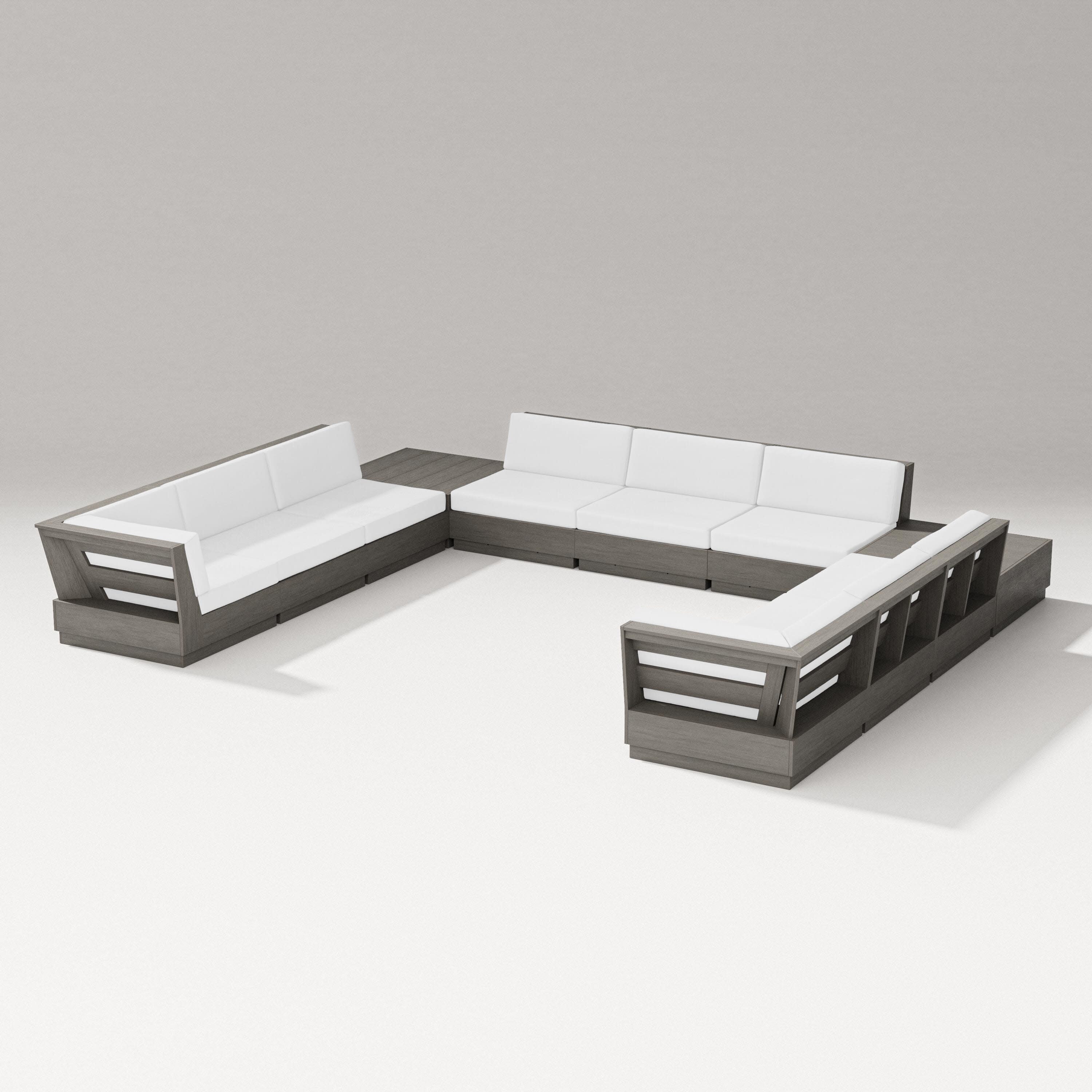 Elevate 11-Piece U-Shaped Sofa Sectional in Driftwood / Natural