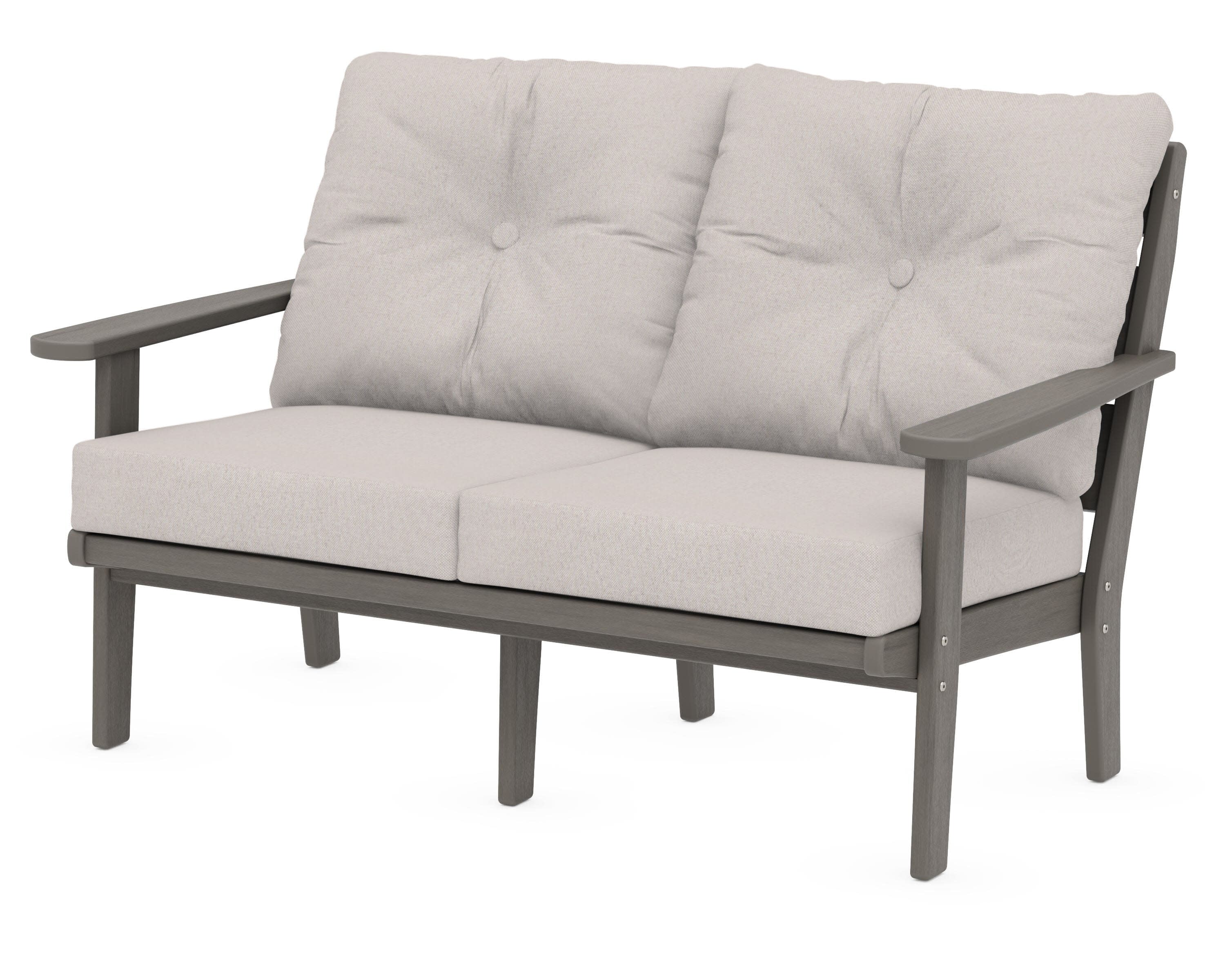 Lakeside Deep Seating Loveseat in Driftwood / Dune Burlap