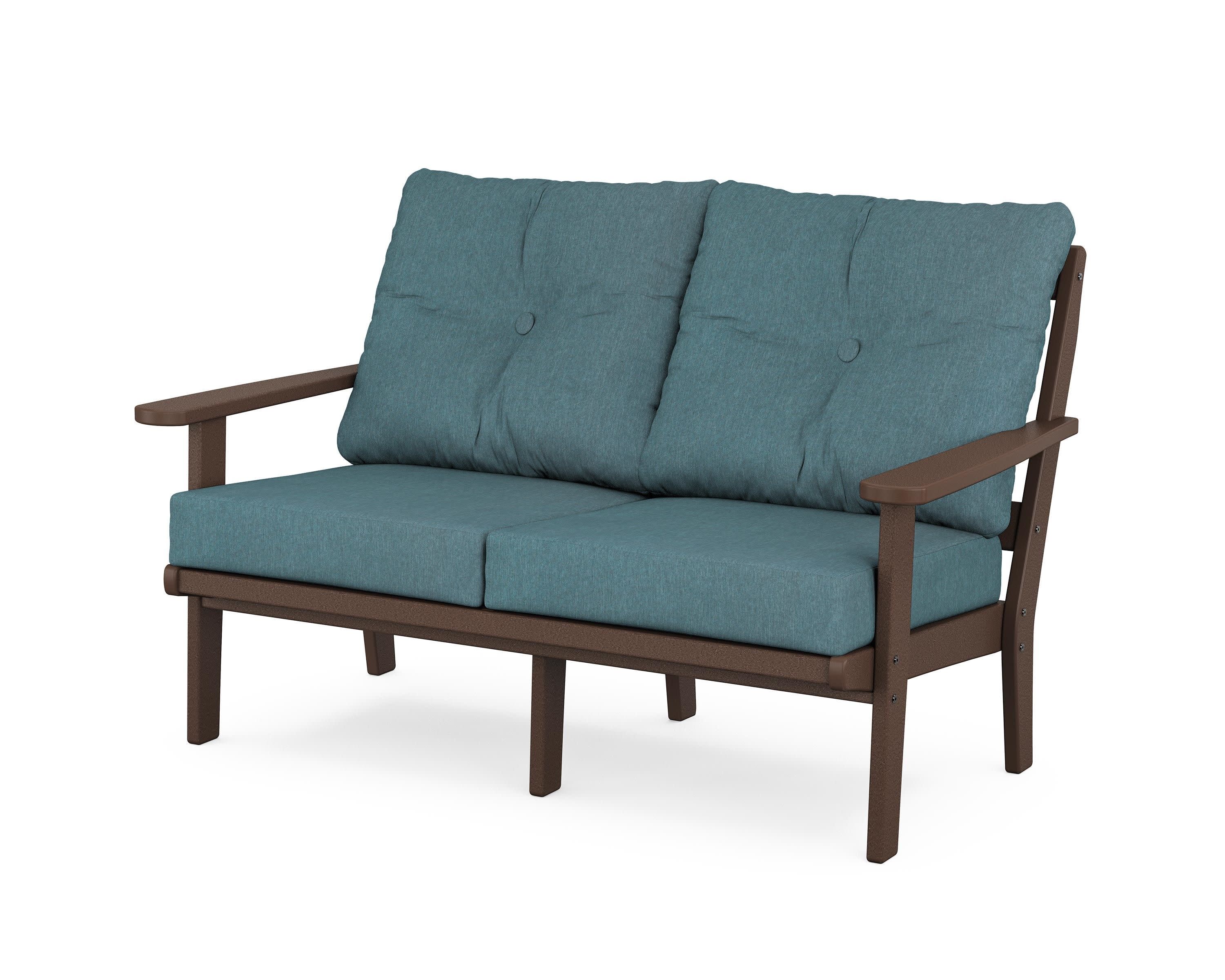 Mission Deep SeatingLoveseat in Mahogany / Ocean Teal