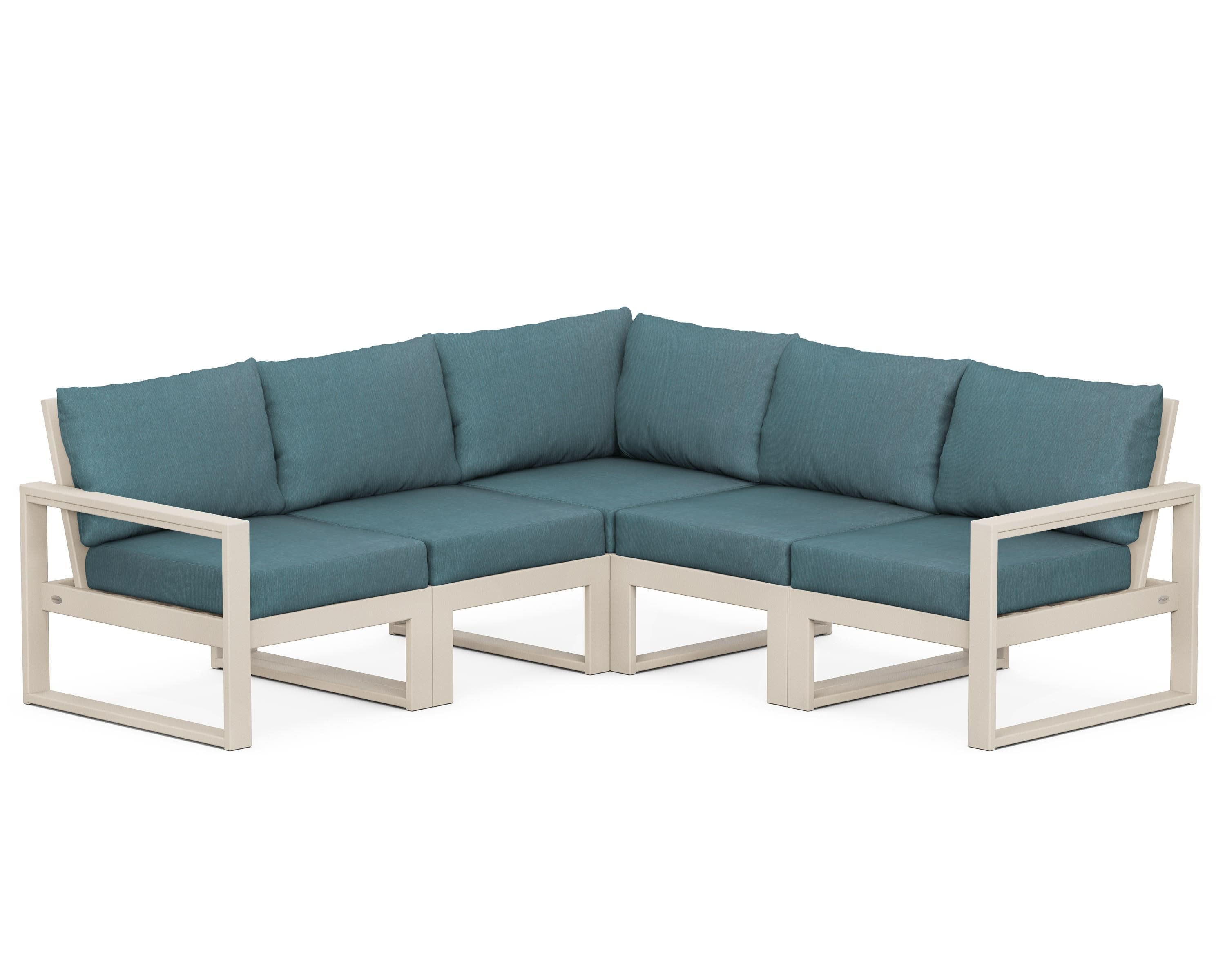 EDGE 5-Piece Modular Deep Seating Set in Sand / Ocean Teal
