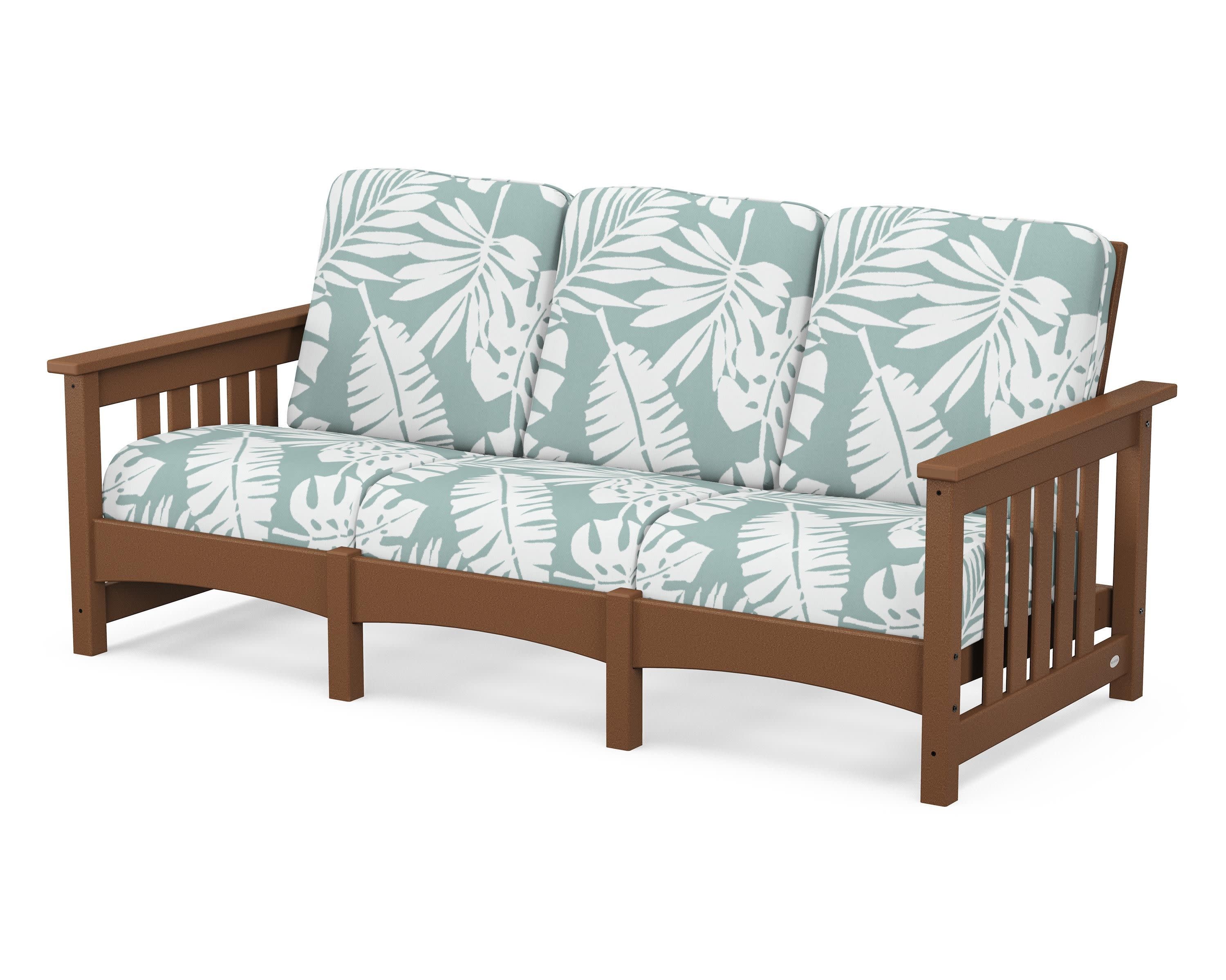Club Mission Sofa in Teak / Leaf Glacier Spa