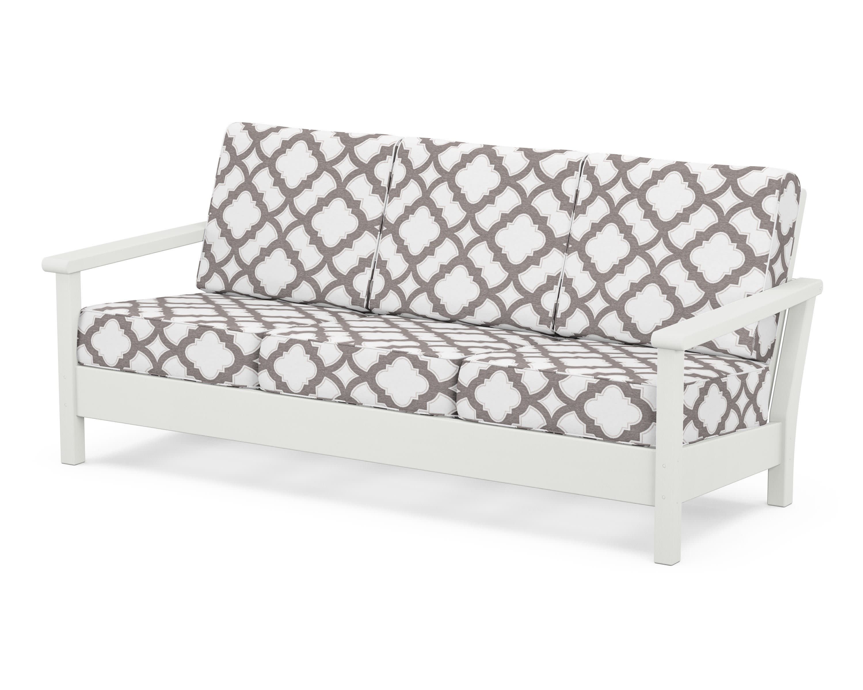 Harbour Deep Seating Sofa in Vintage White / Trellis Grey Mist