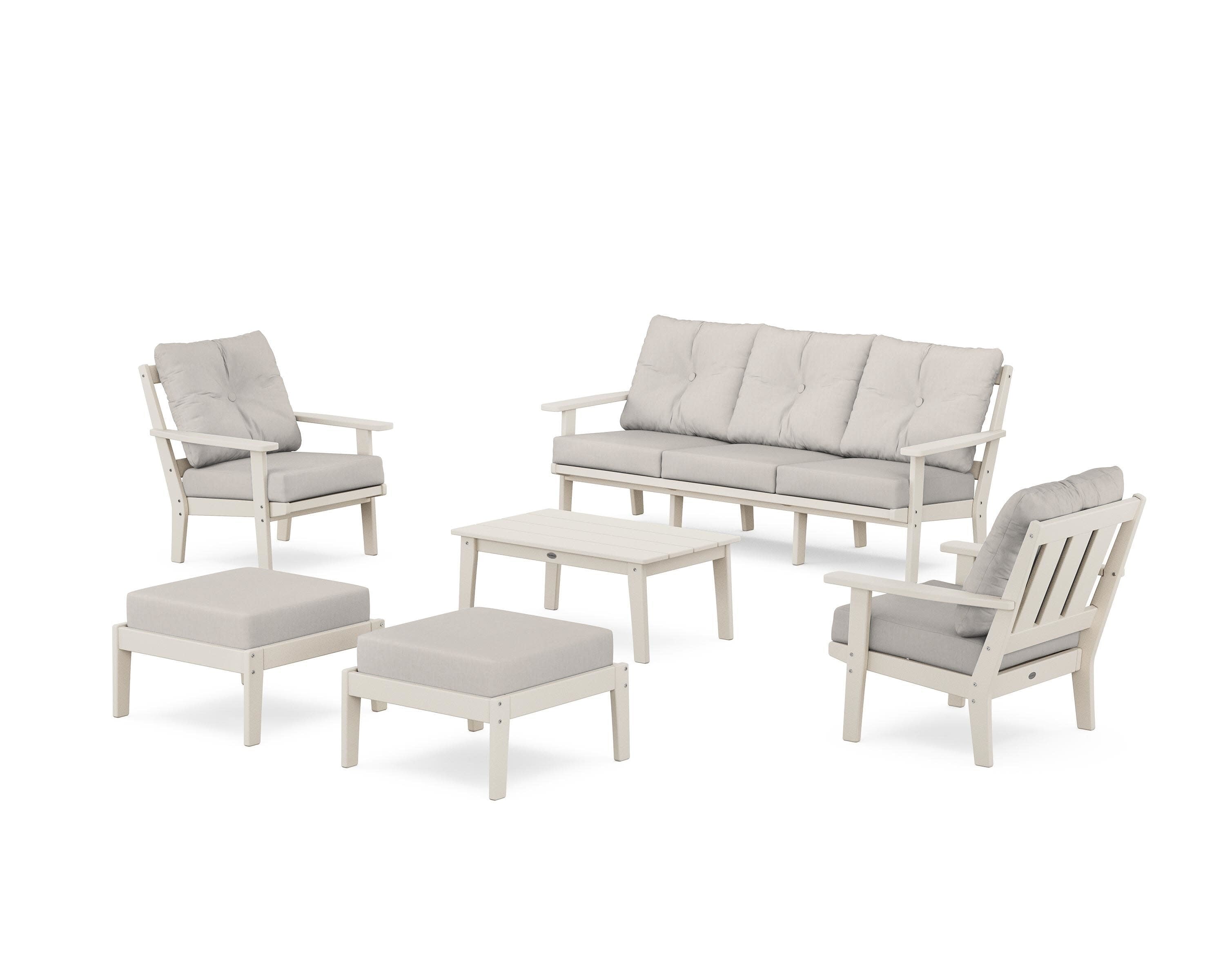 Oxford 6-Piece Lounge Sofa Set in Sand / Cast Ash