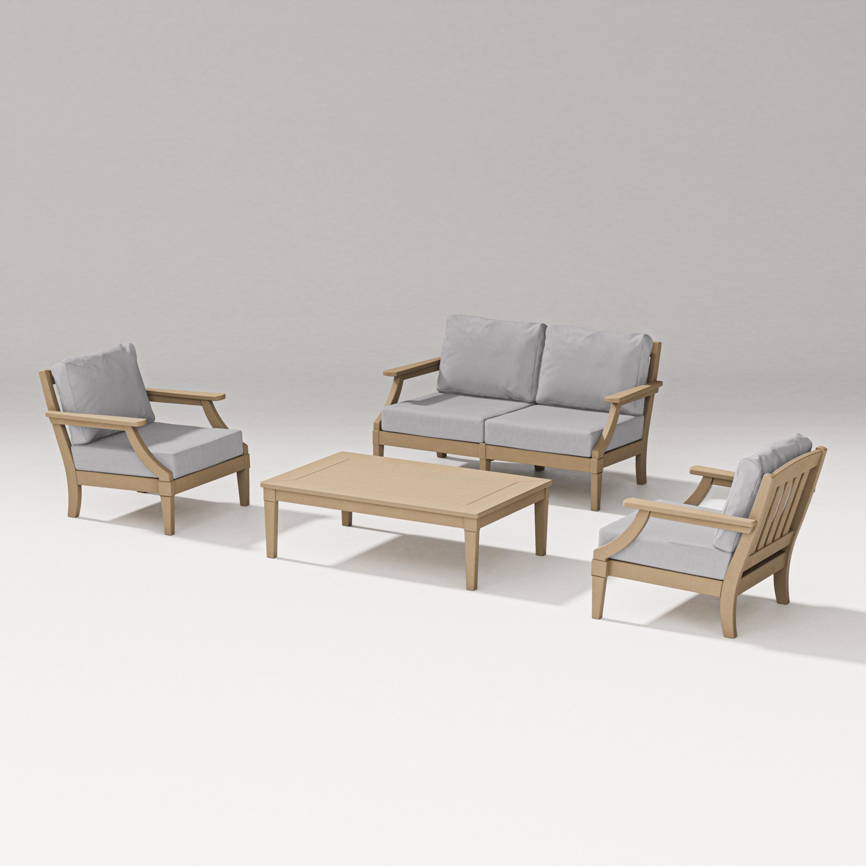 Estate Lounge 4-Piece Loveseat Set in Vintage Sahara / Granite