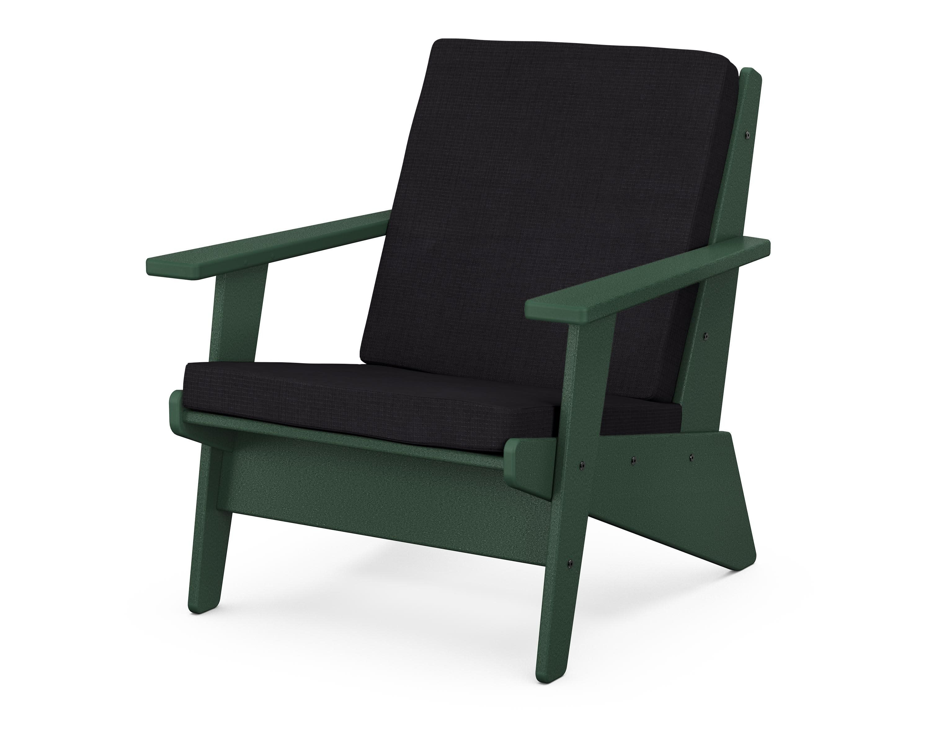Riviera Modern Lounge Chair in Green / Midnight Linen
